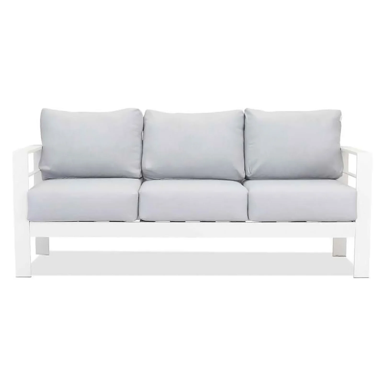 Luxo Bayo 6-Seater Aluminium Outdoor Set in White & Grey - Image 5