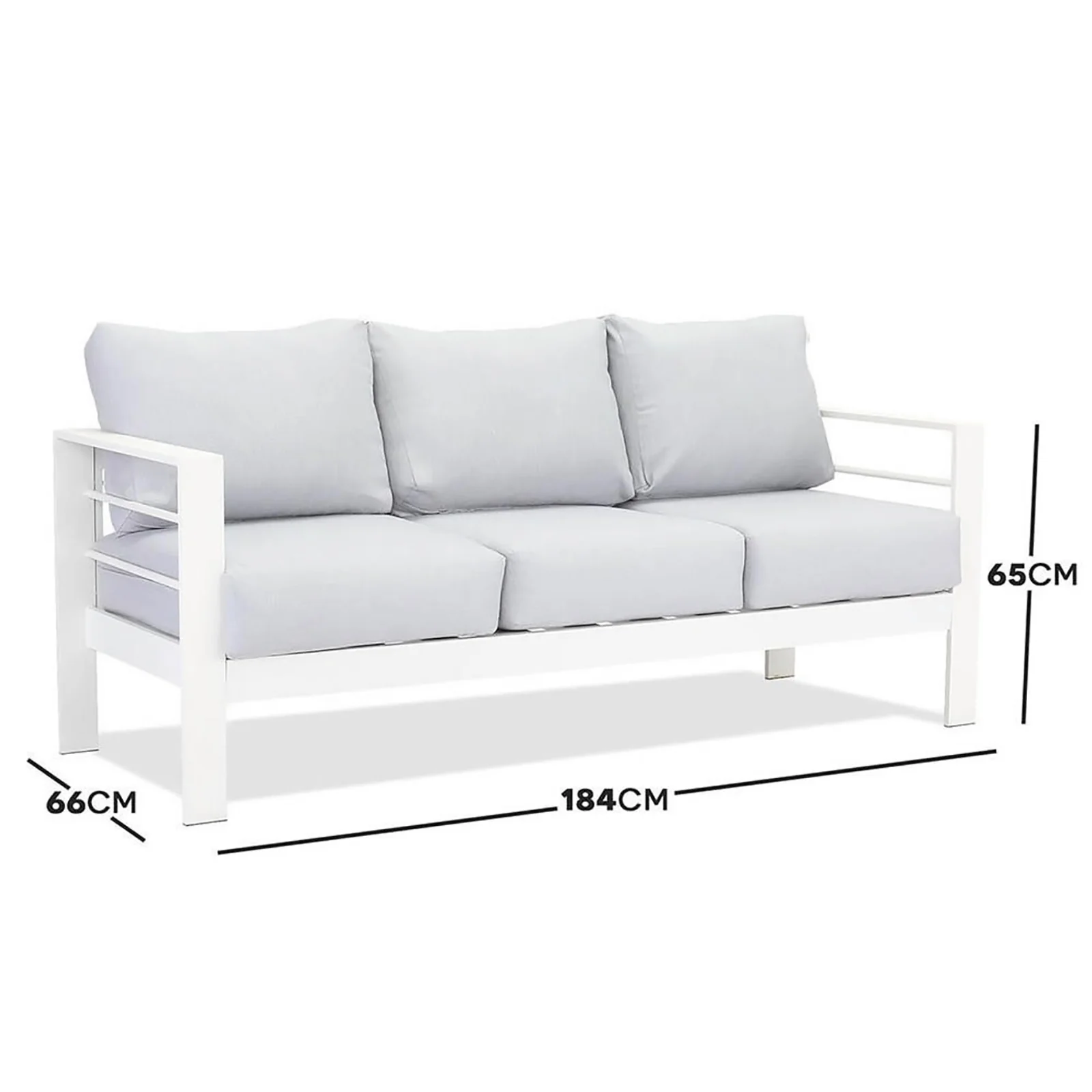 Luxo Bayo 6-Seater Aluminium Outdoor Set in White & Grey - Image 6