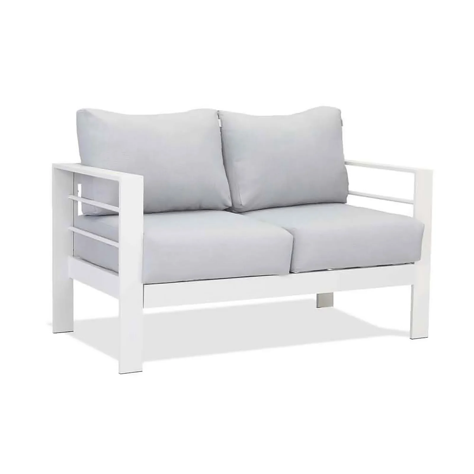 Luxo Bayo 6-Seater Aluminium Outdoor Set in White & Grey - Image 7