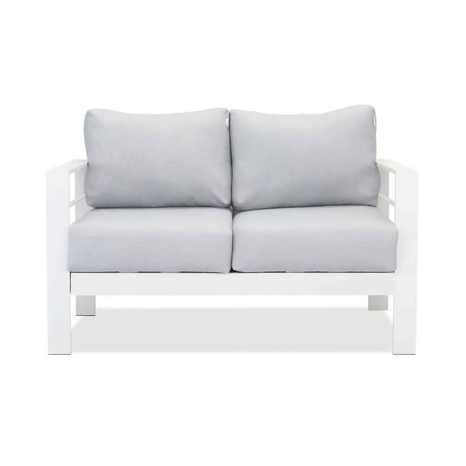 Luxo Bayo 6-Seater Aluminium Outdoor Set in White & Grey - Image 8