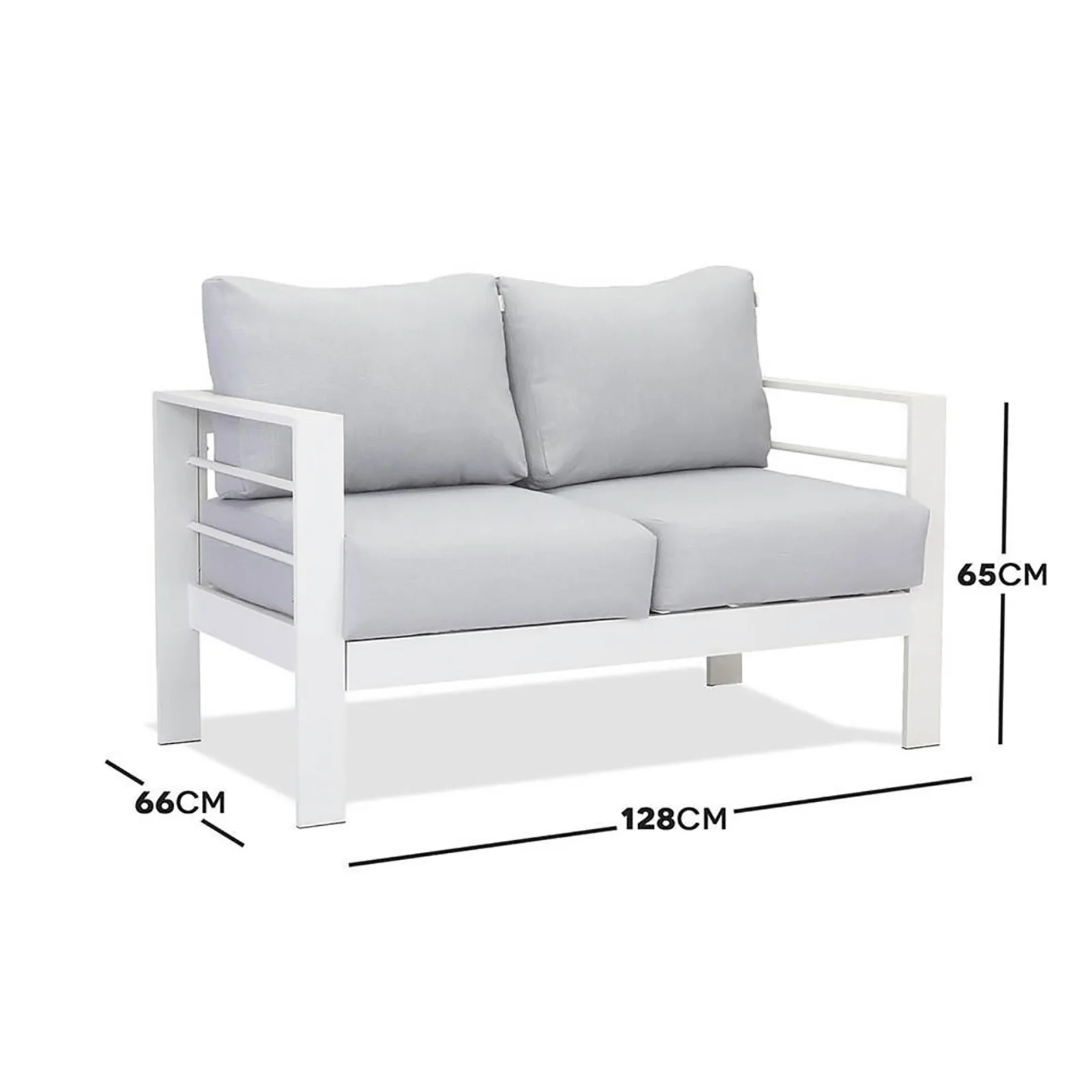Luxo Bayo 6-Seater Aluminium Outdoor Set in White & Grey - Image 9