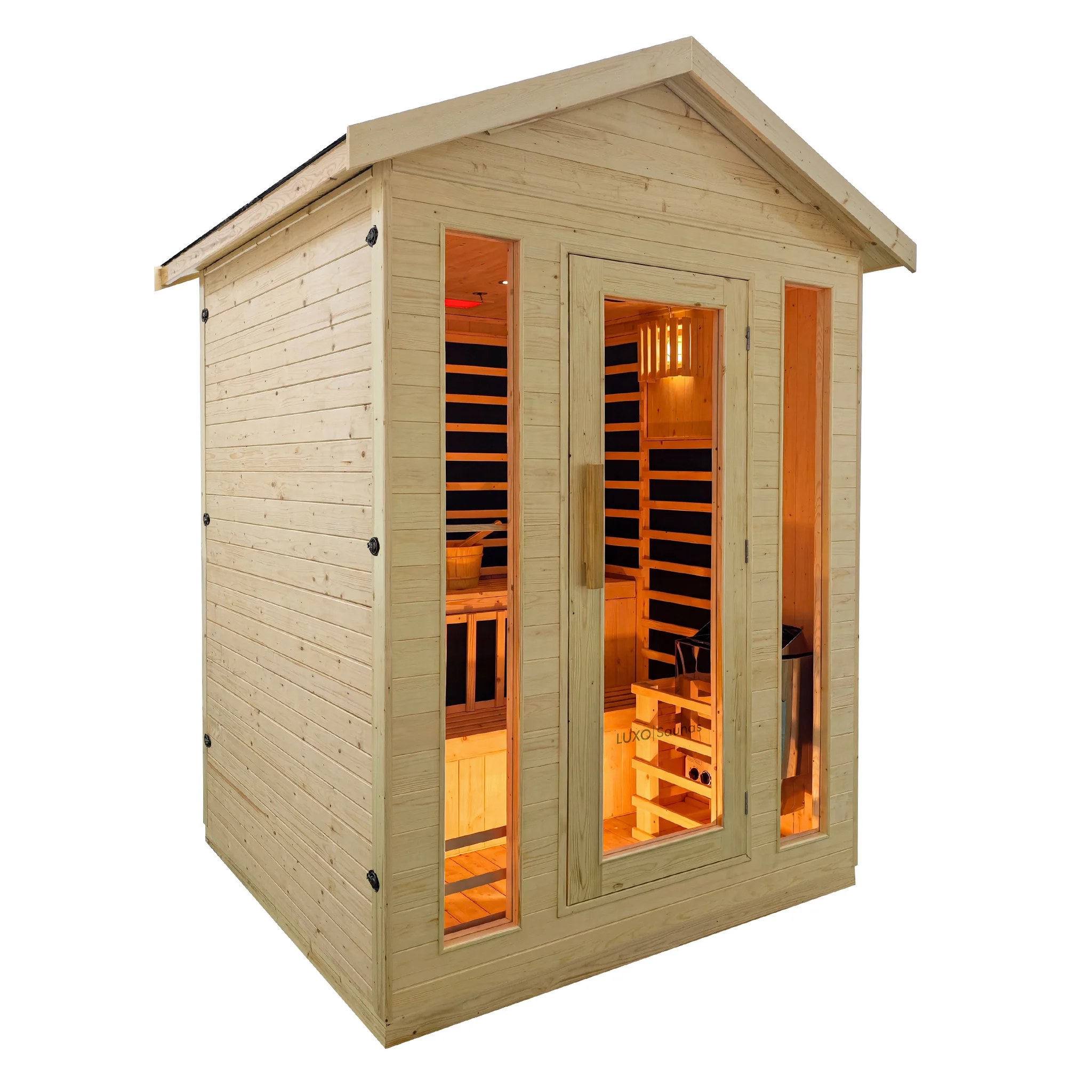Kiima 3-Person Hybrid Infrared & Finnish Outdoor Sauna in Natural - Image 10