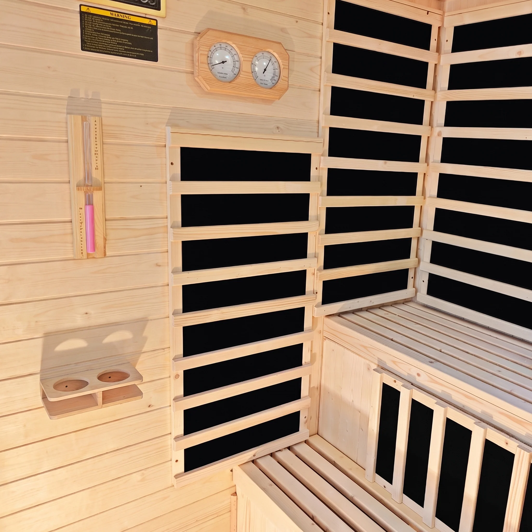 Kiima 3-Person Hybrid Infrared & Finnish Outdoor Sauna in Natural - Image 6