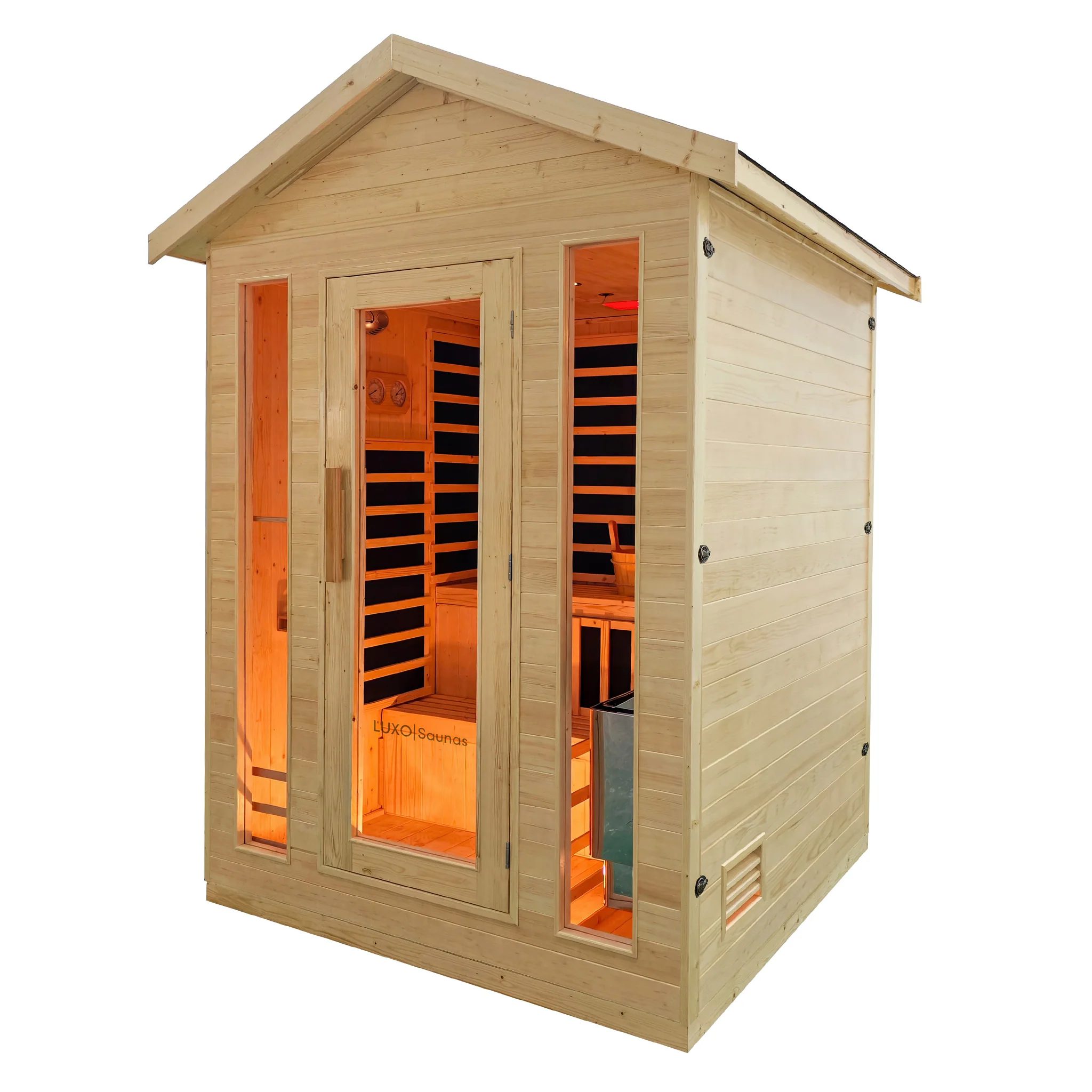 Kiima 3-Person Hybrid Infrared & Finnish Outdoor Sauna in Natural - Image 9