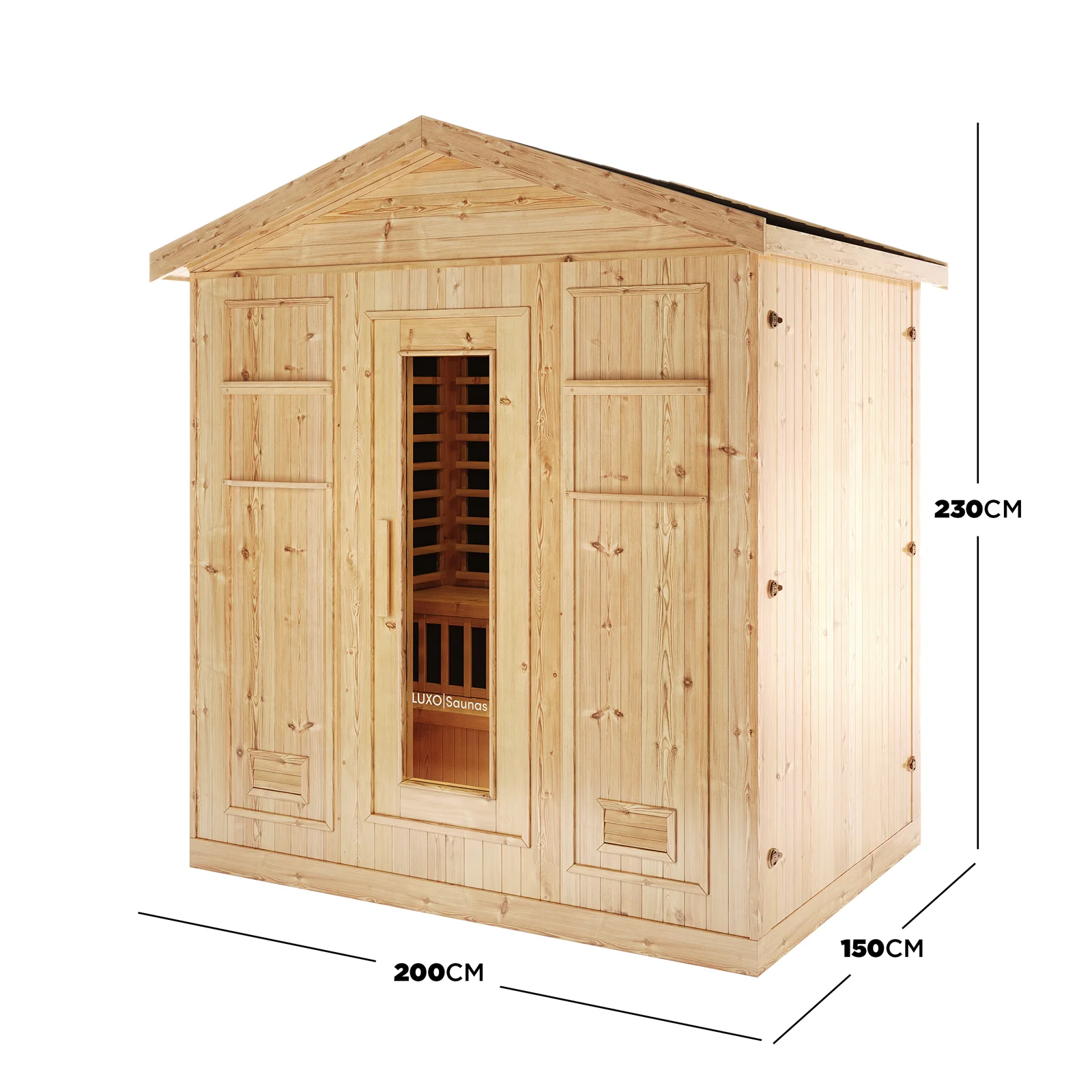 Kiima 6-Person Hybrid Infrared & Finnish Outdoor Sauna in Natural - Image 3