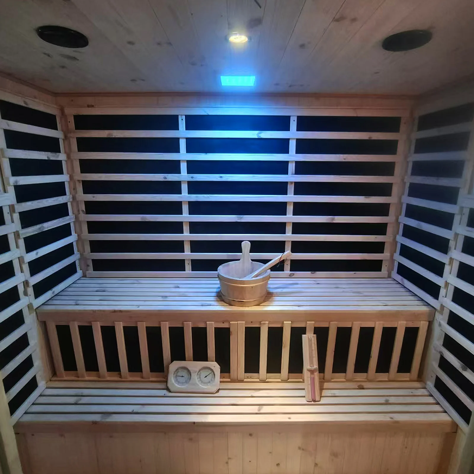 Kiima 6-Person Hybrid Infrared & Finnish Outdoor Sauna in Natural - Image 5