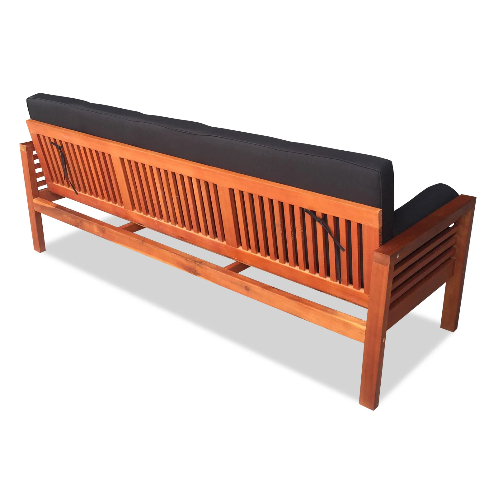 Luxo Meves Hardwood Outdoor Daybed Sofa & Cushion in Black - Image 10