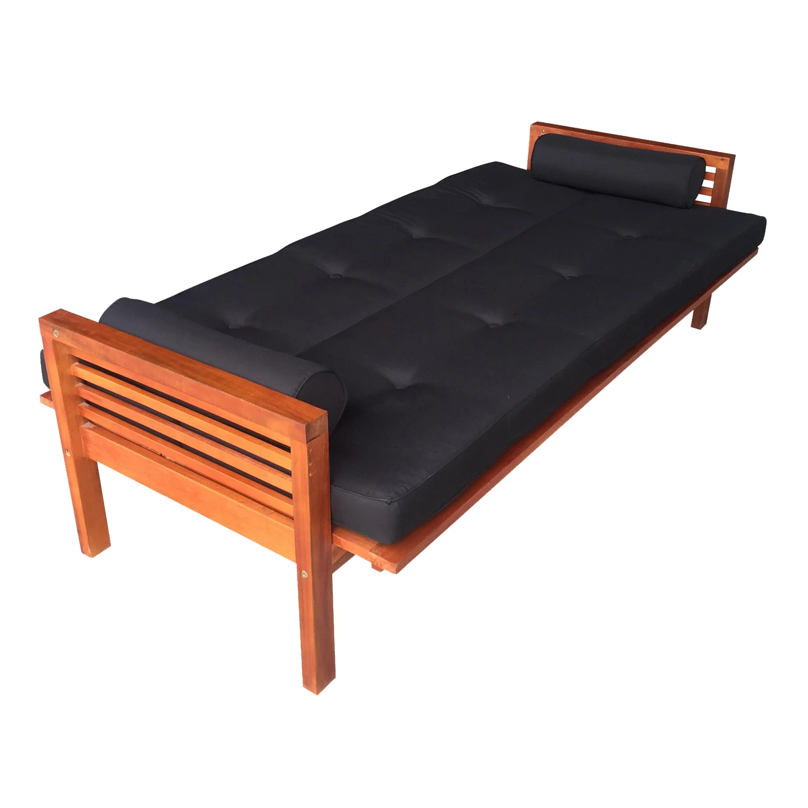 Luxo Meves Hardwood Outdoor Daybed Sofa & Cushion in Black - Image 12