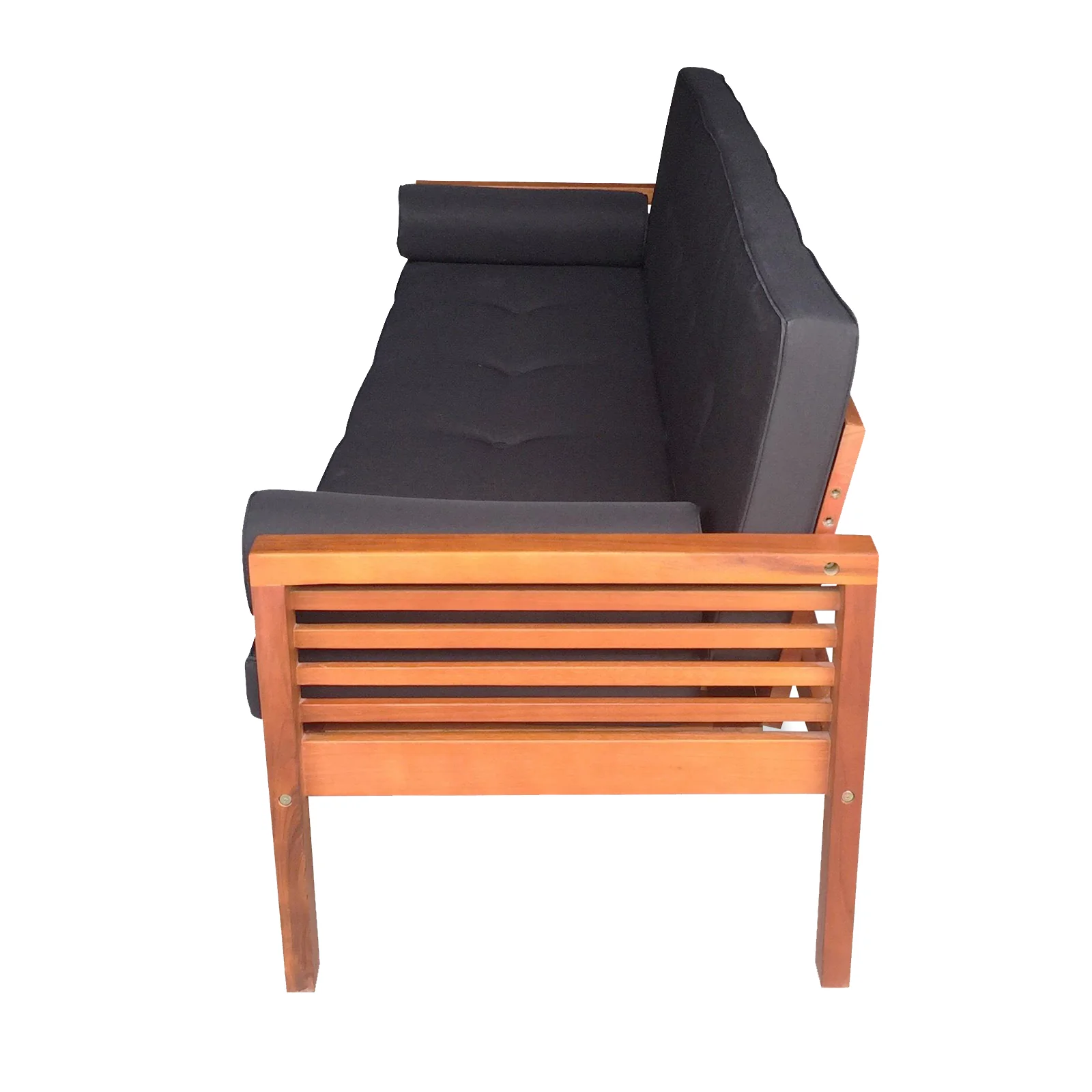 Luxo Meves Hardwood Outdoor Daybed Sofa & Cushion in Black - Image 7