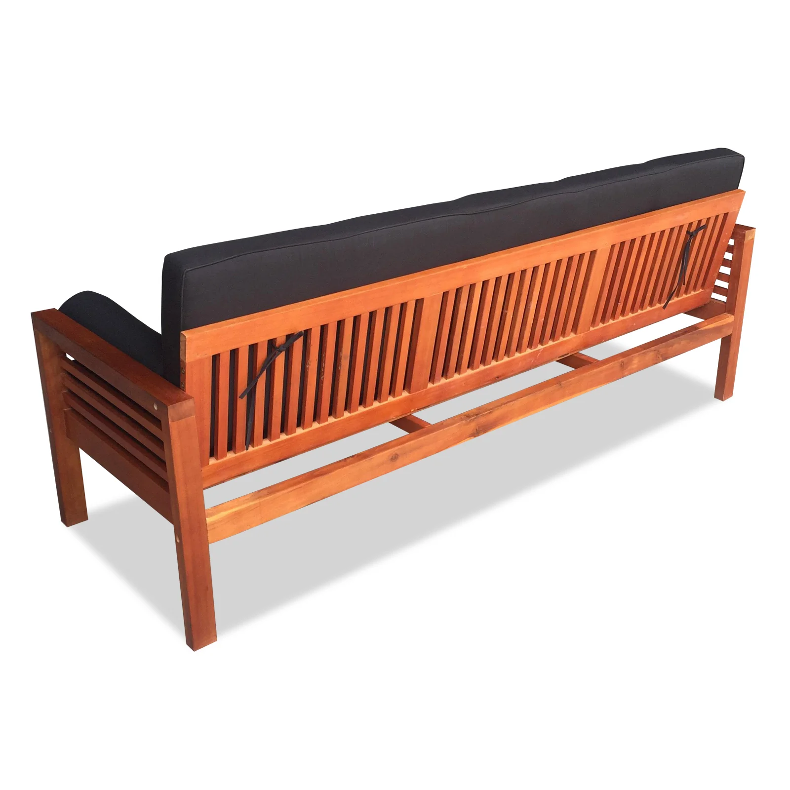Luxo Meves Hardwood Outdoor Daybed Sofa & Cushion in Black - Image 9