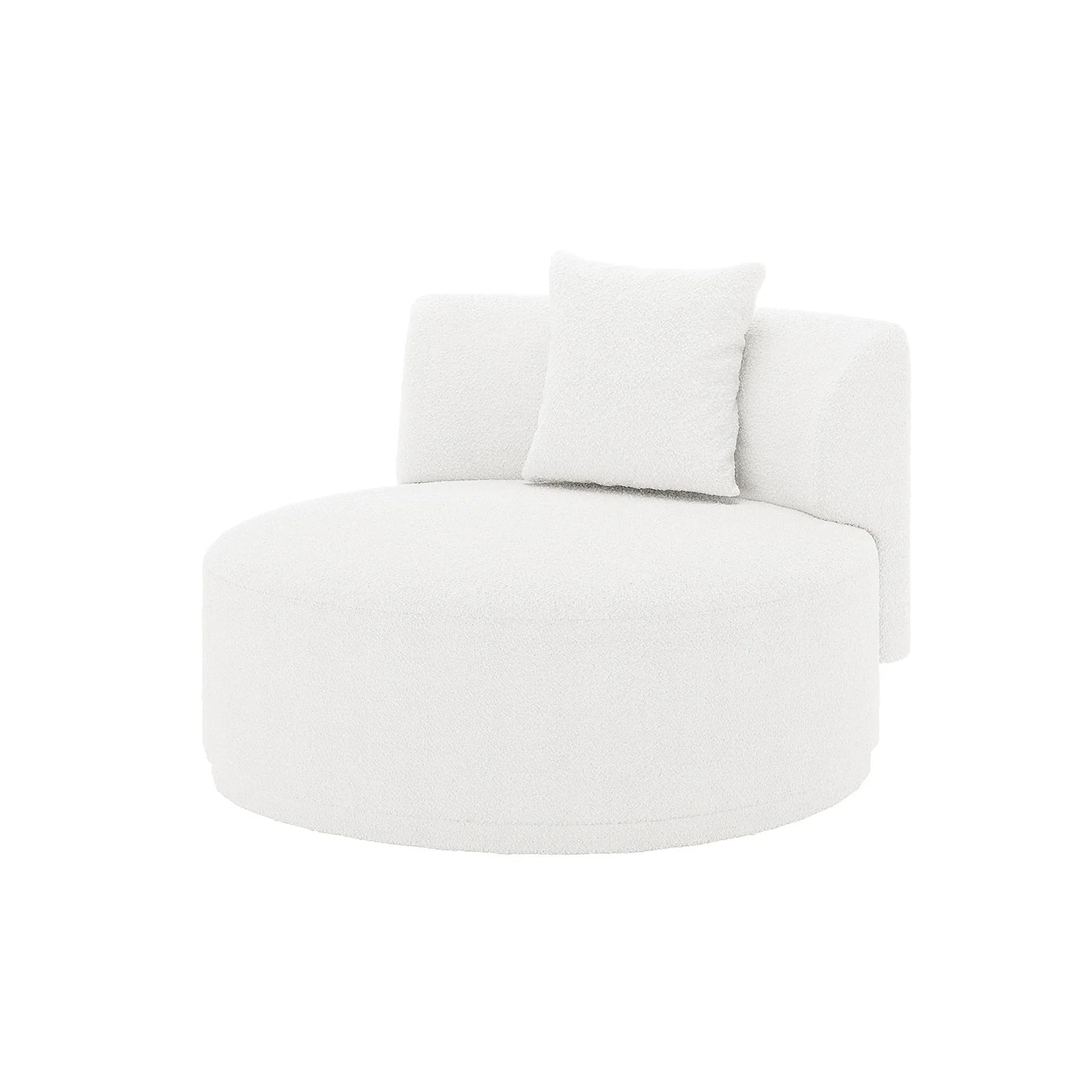 Lyana 4 Seater Boucle Sofa with Left Chaise in Cream White - Image 5