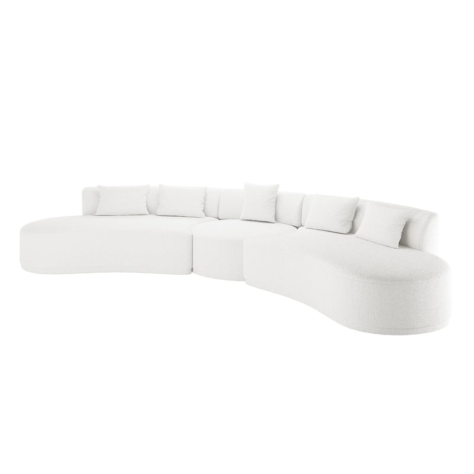Lyana 7 Seater Boucle Sofa Set in Cream White - Image 4
