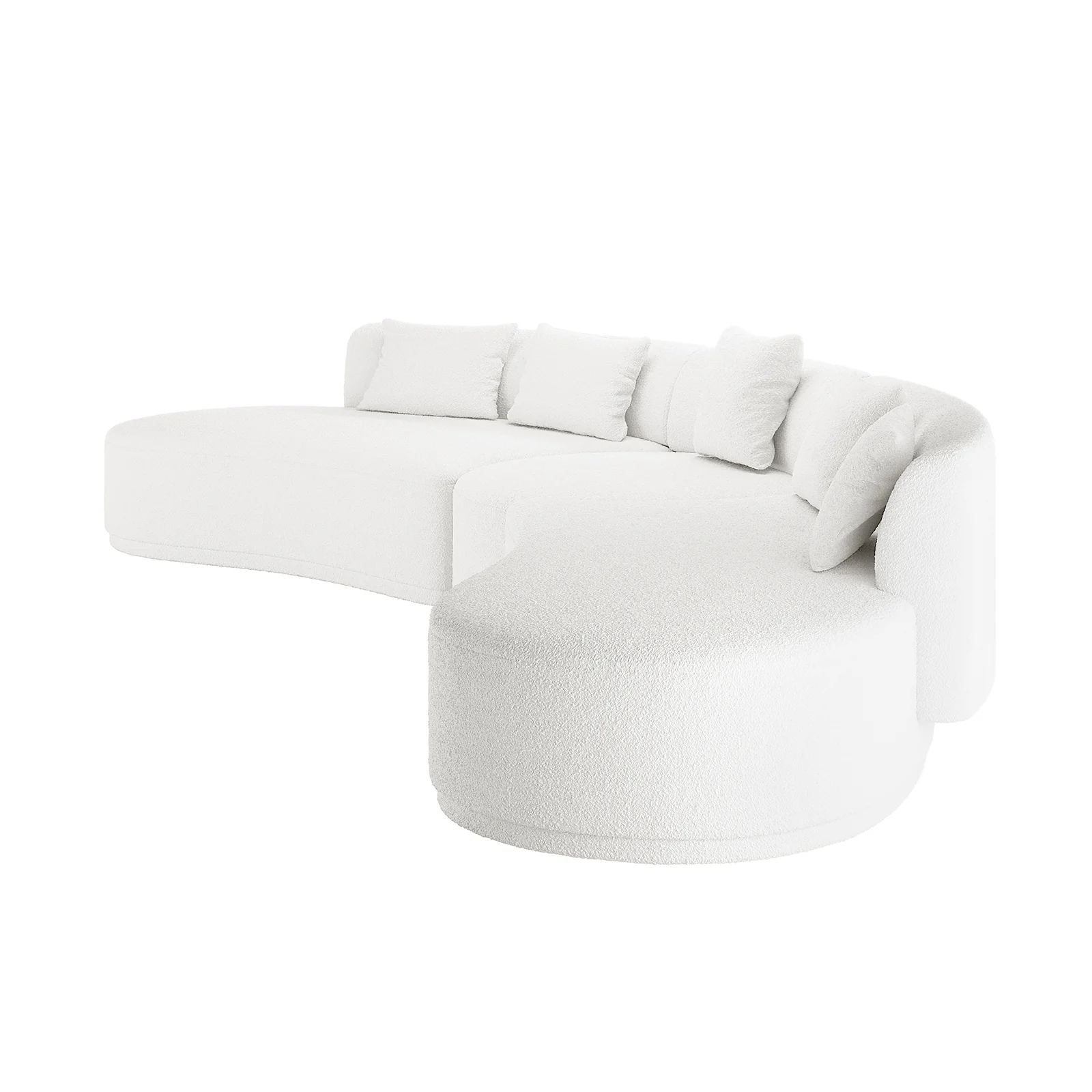 Lyana 7 Seater Boucle Sofa Set in Cream White - Image 5