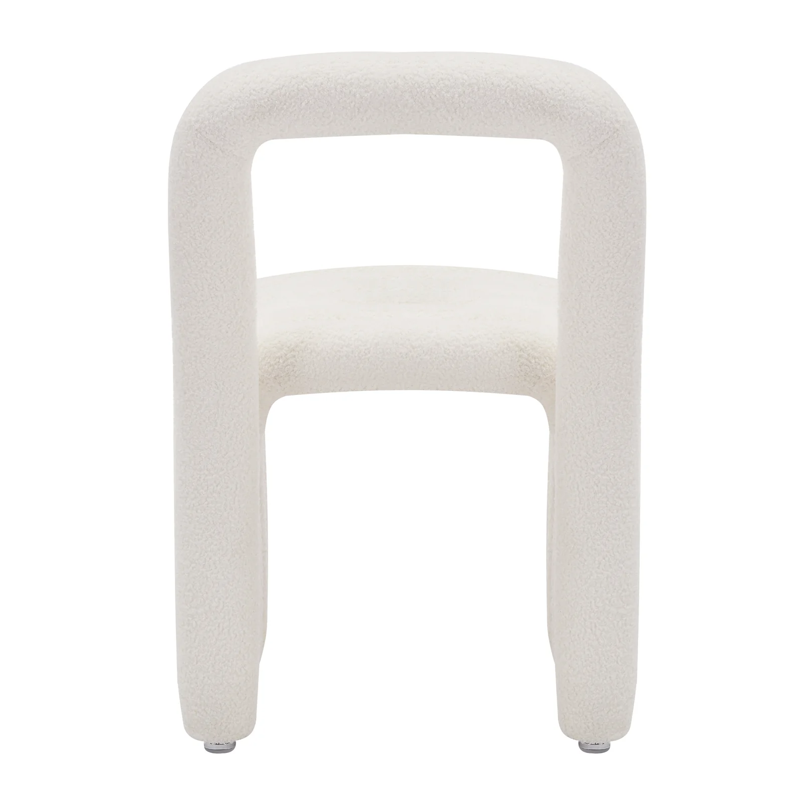 Lycus Boucle Cushioned Accent Chair in Cream White - Image 7