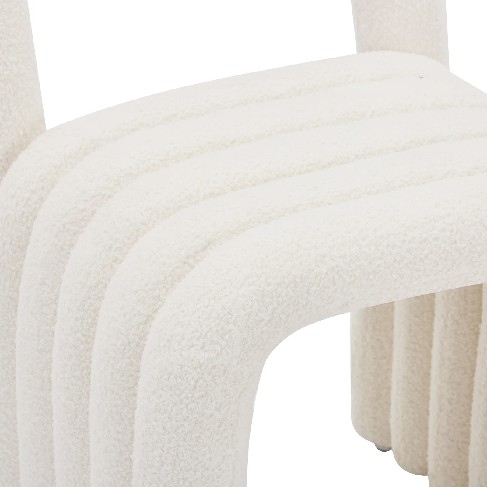 Lycus Boucle Cushioned Accent Chair in Cream White - Image 9