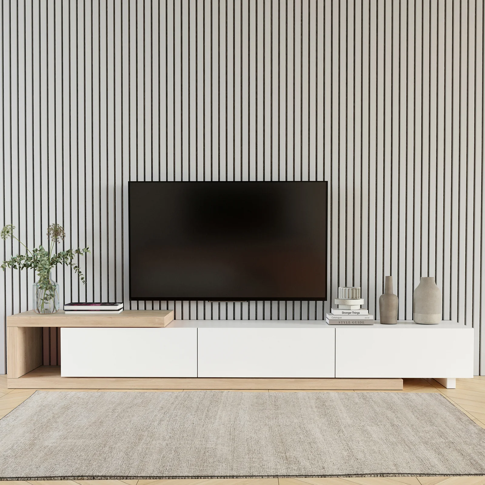 Mable Extendable Entertainment Unit Drawers White - Image 6