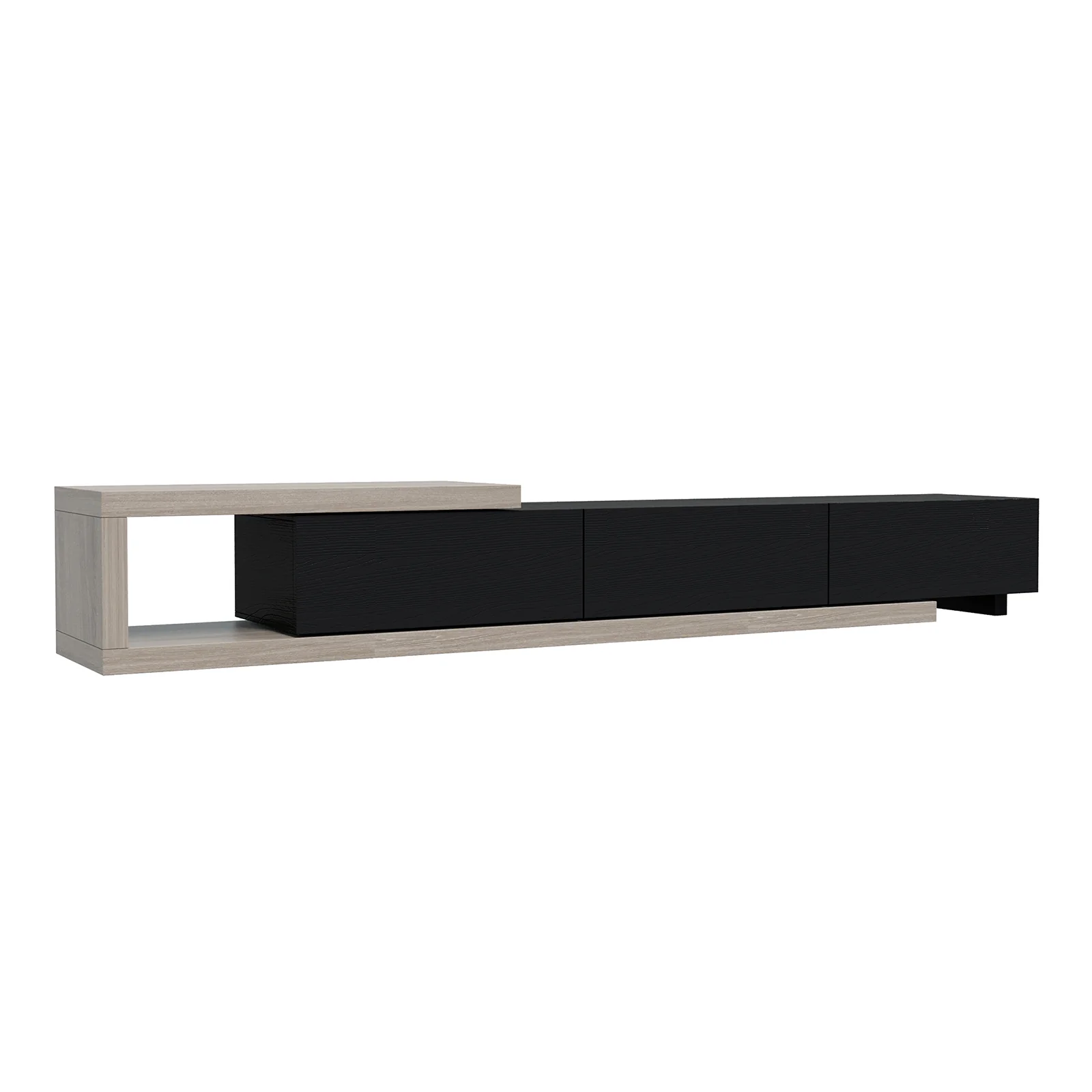 Mable Extendable Entertainment Unit with Drawers in Black - Image 5