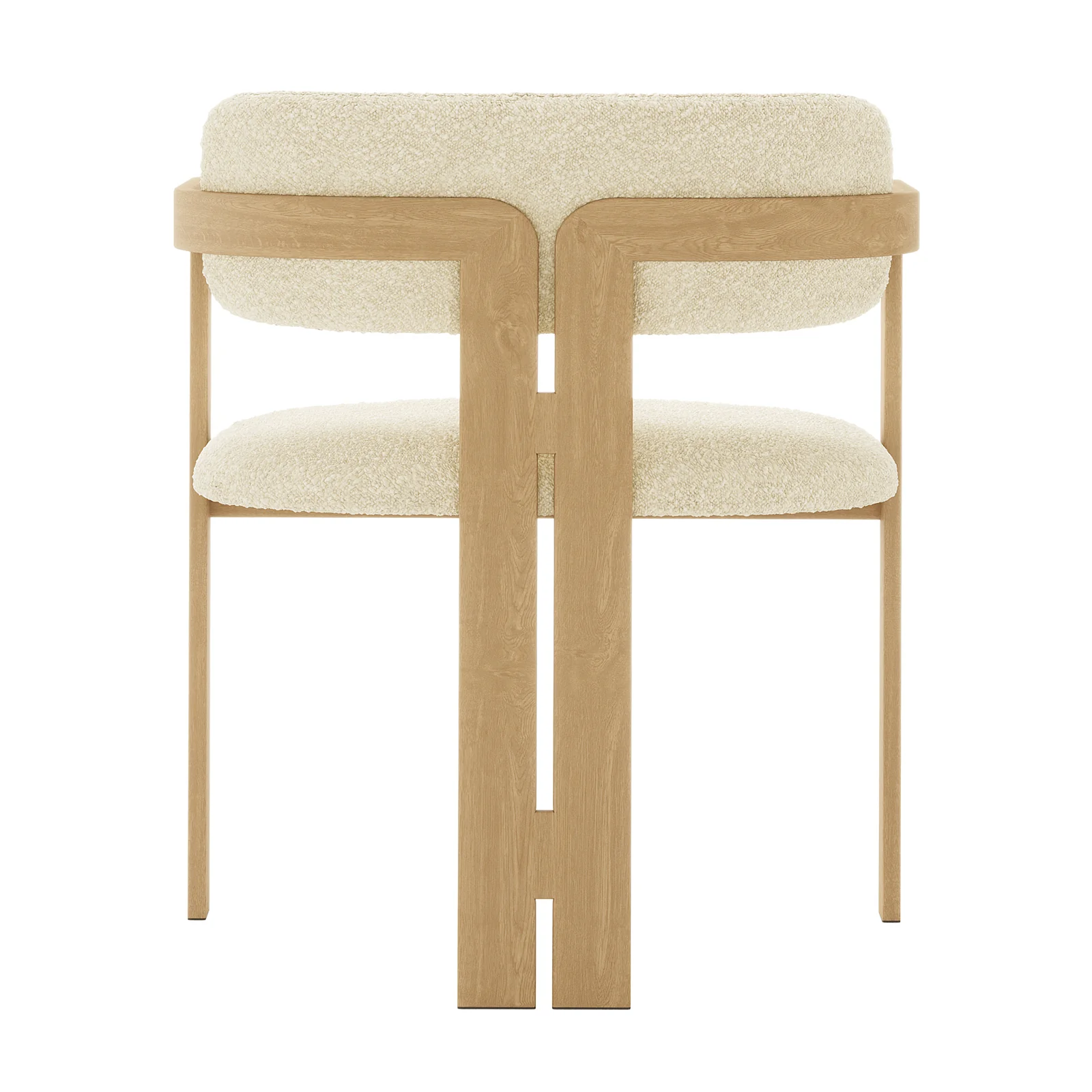 Maddi Boucle Hardwood Dining Chair in Beige - Image 5