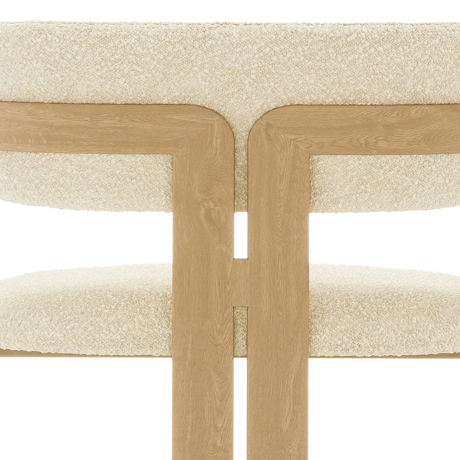 Maddi Boucle Hardwood Dining Chair in Beige - Image 7