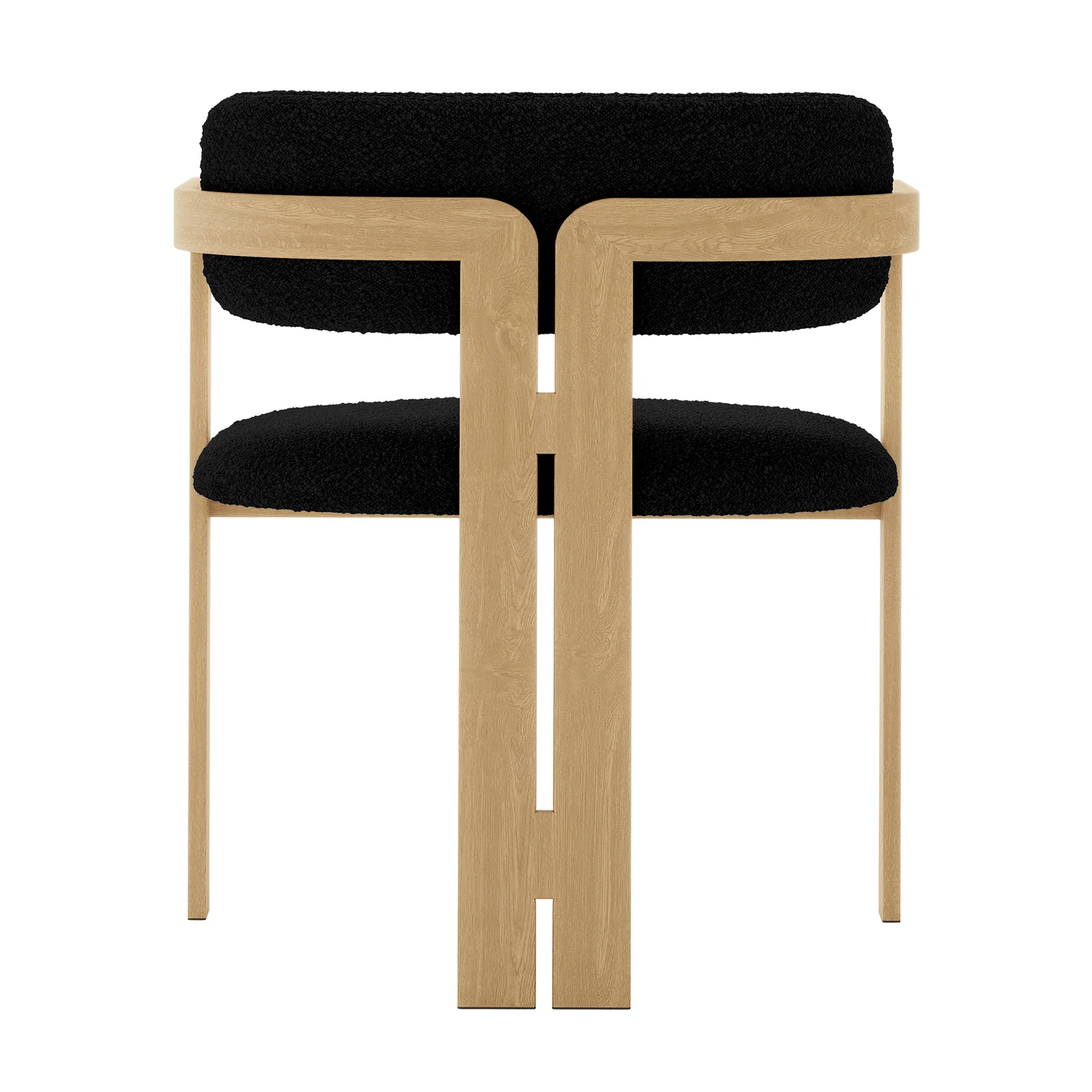 Maddi Boucle Hardwood Dining Chair in Black - Image 6