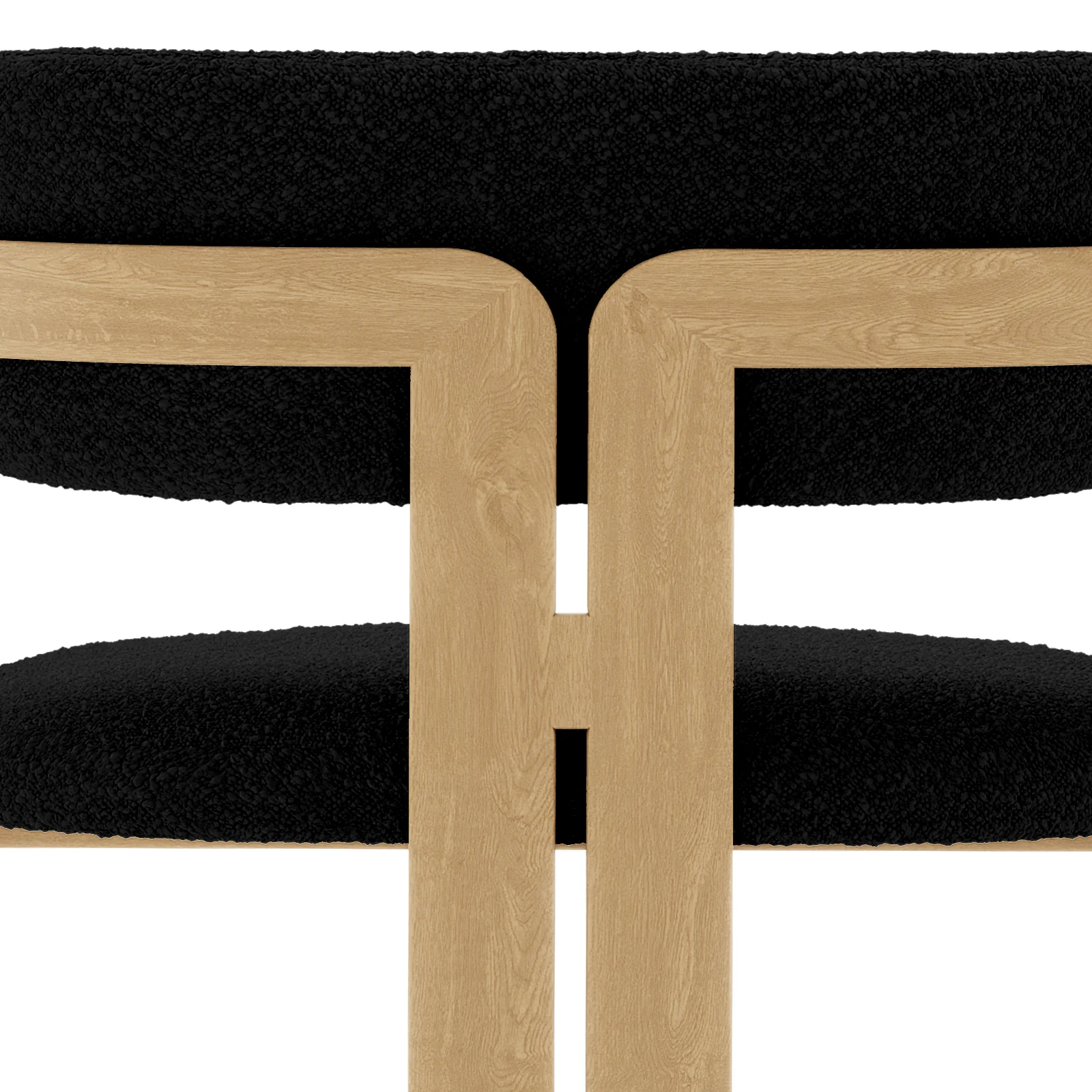 Maddi Boucle Hardwood Dining Chair in Black - Image 8