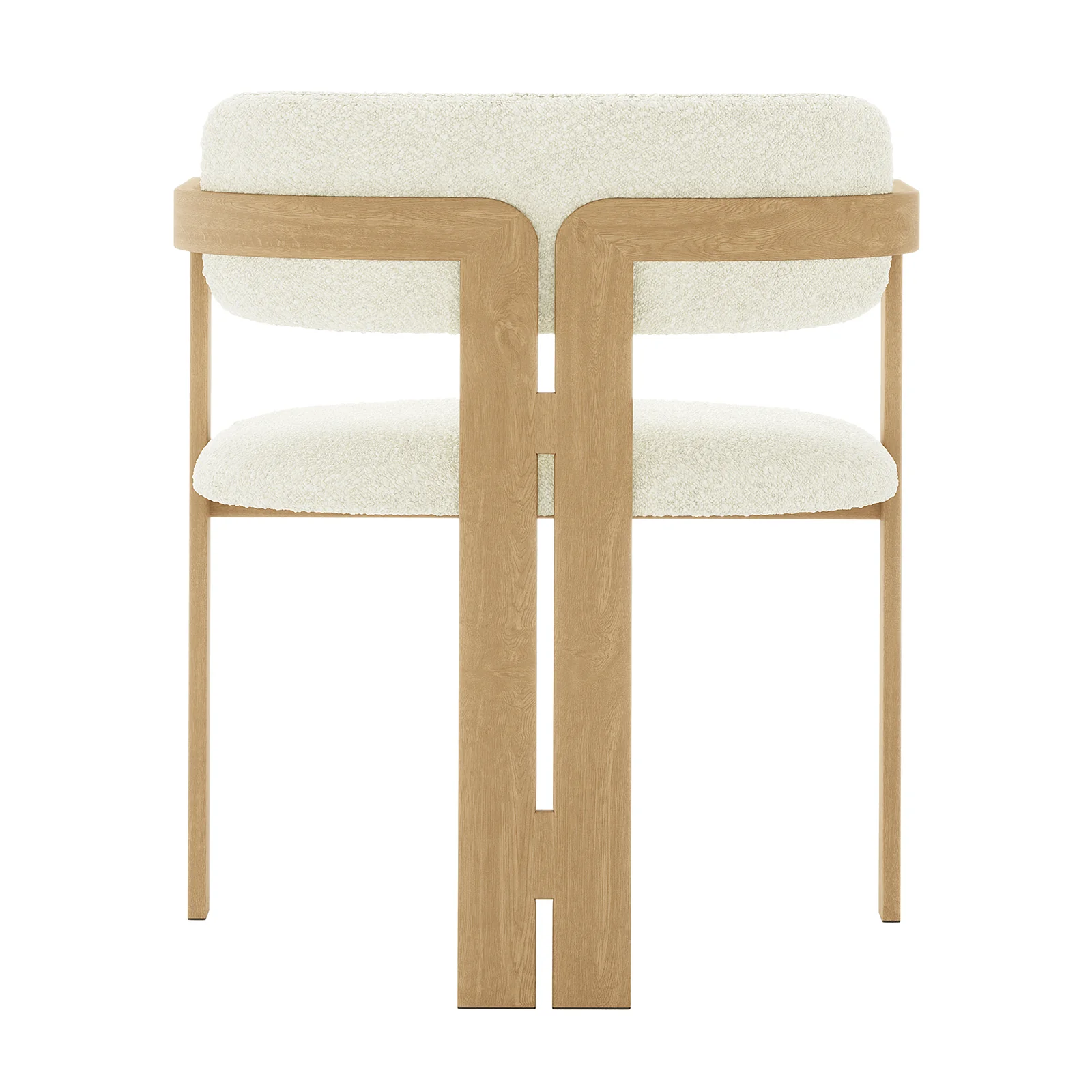 Maddi Boucle Hardwood Dining Chair in Cream White - Image 10