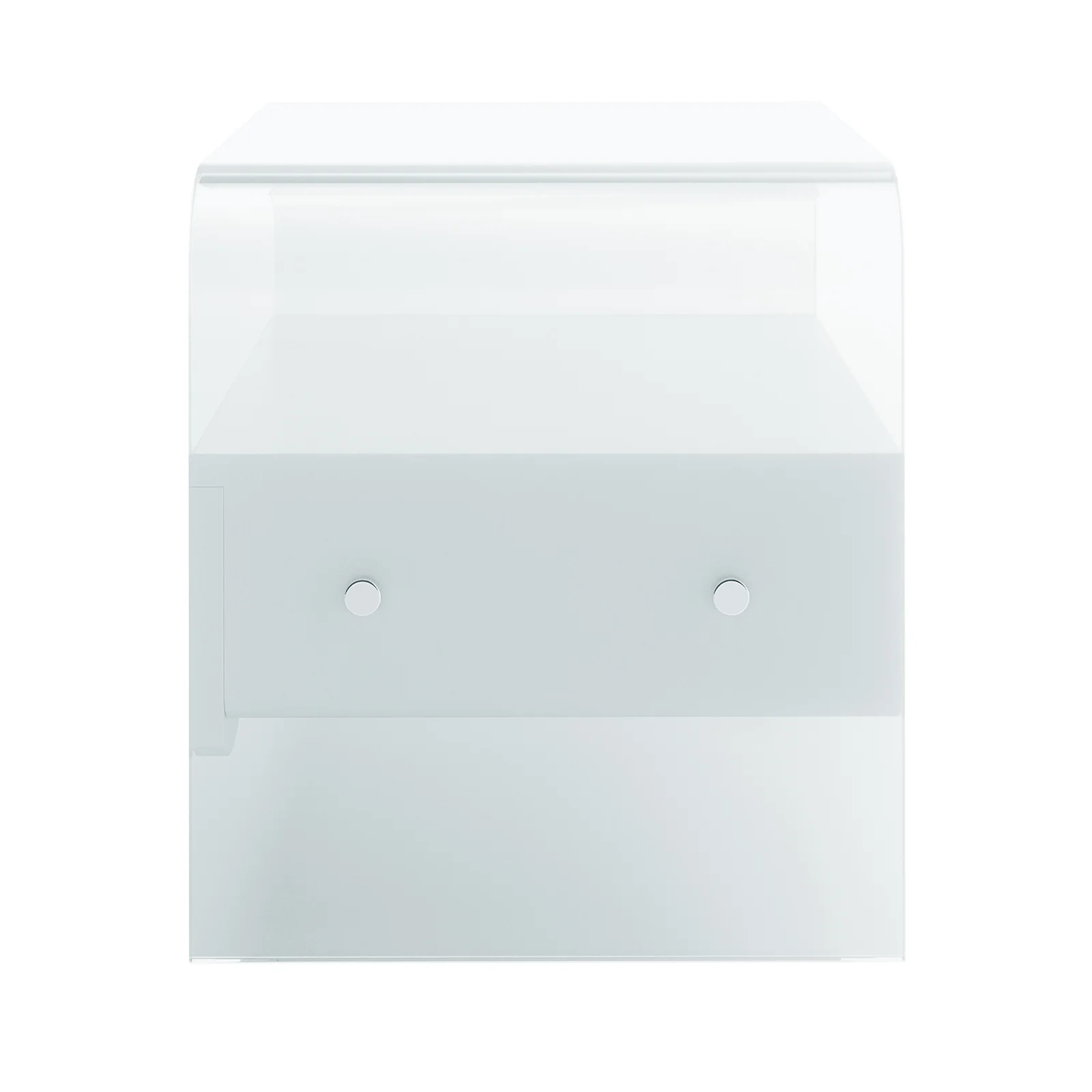 Magdalena 45cm Scalloped Acrylic Bedside Table in White - Image 4