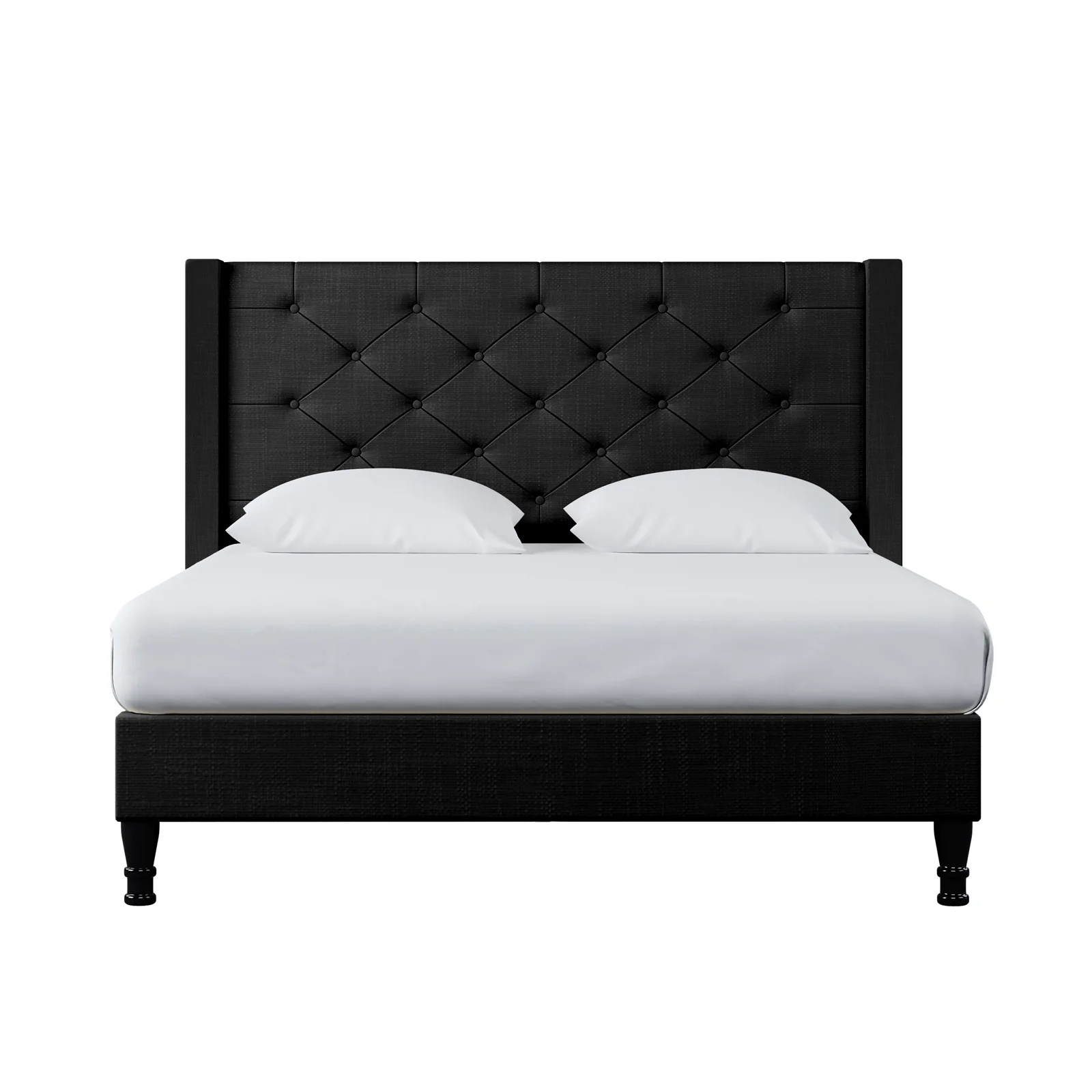 Maggie Double Winged Fabric Bed Frame in Black - Image 5