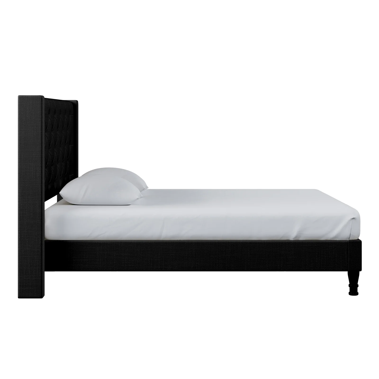 Maggie Double Winged Fabric Bed Frame in Black - Image 6
