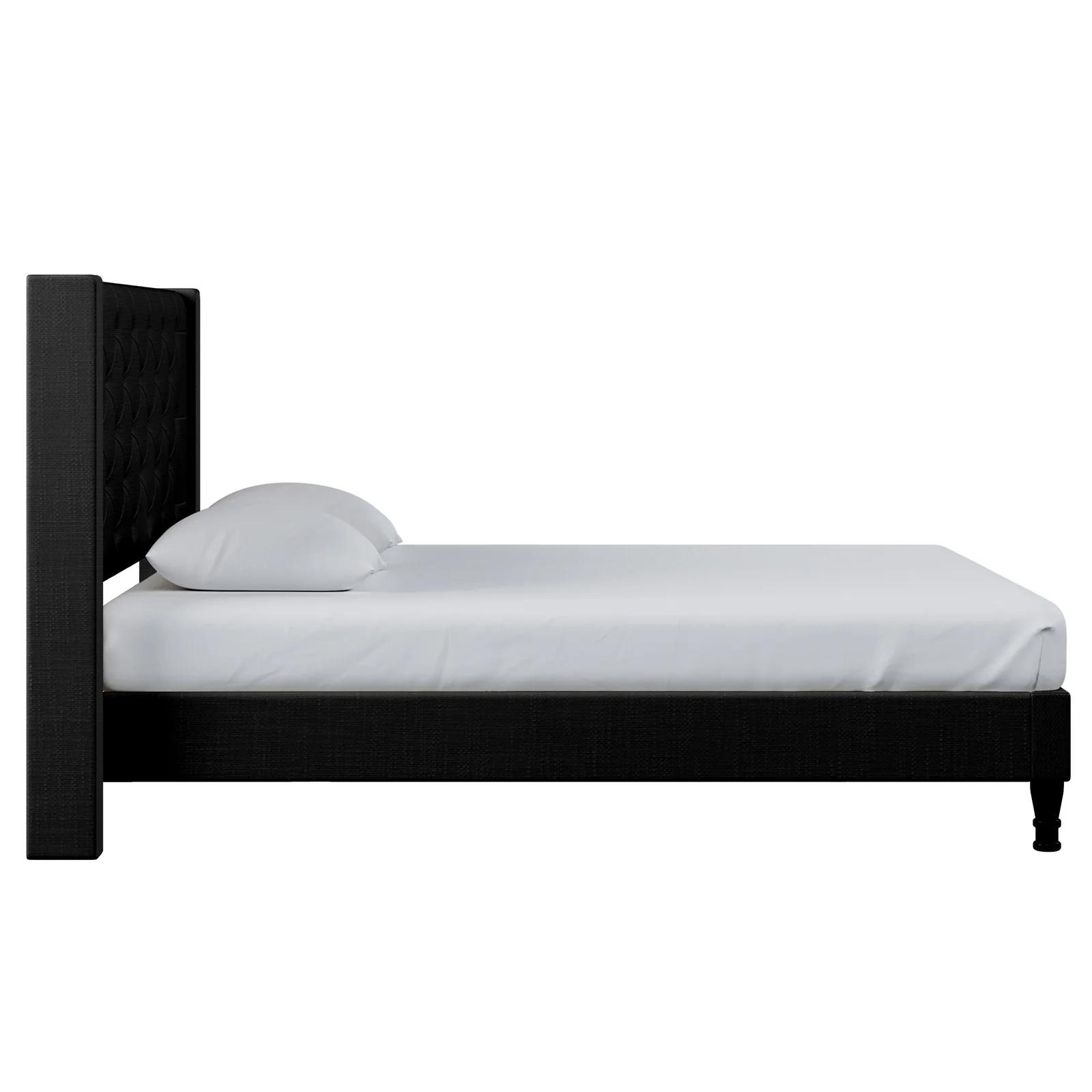 Maggie King Winged Fabric Bed Frame in Black - Image 6