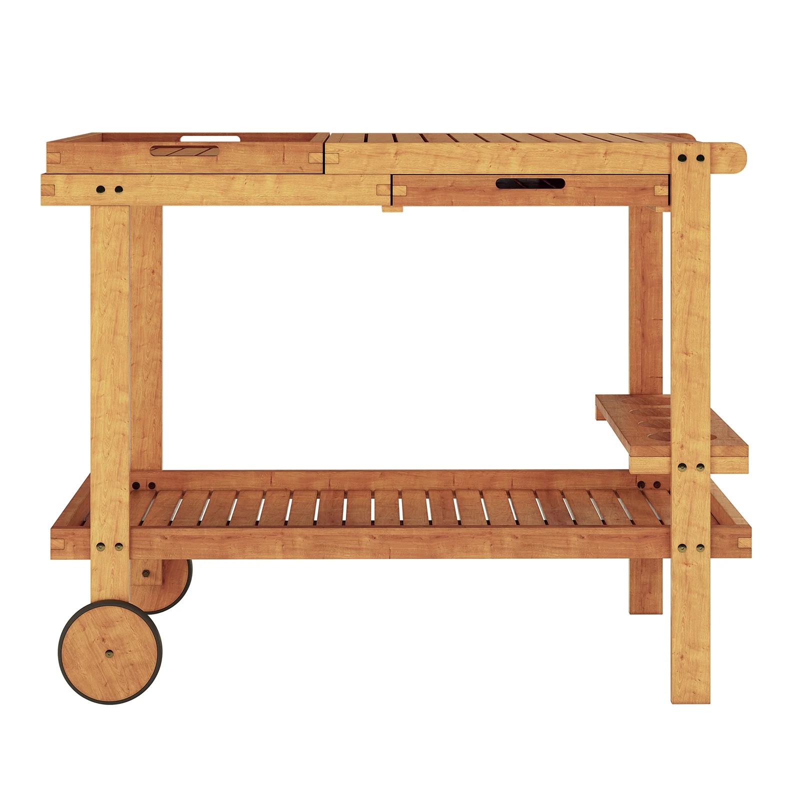 Maiden Solid Wood Outdoor Kitchen Trolley Cart in Natural - Image 7