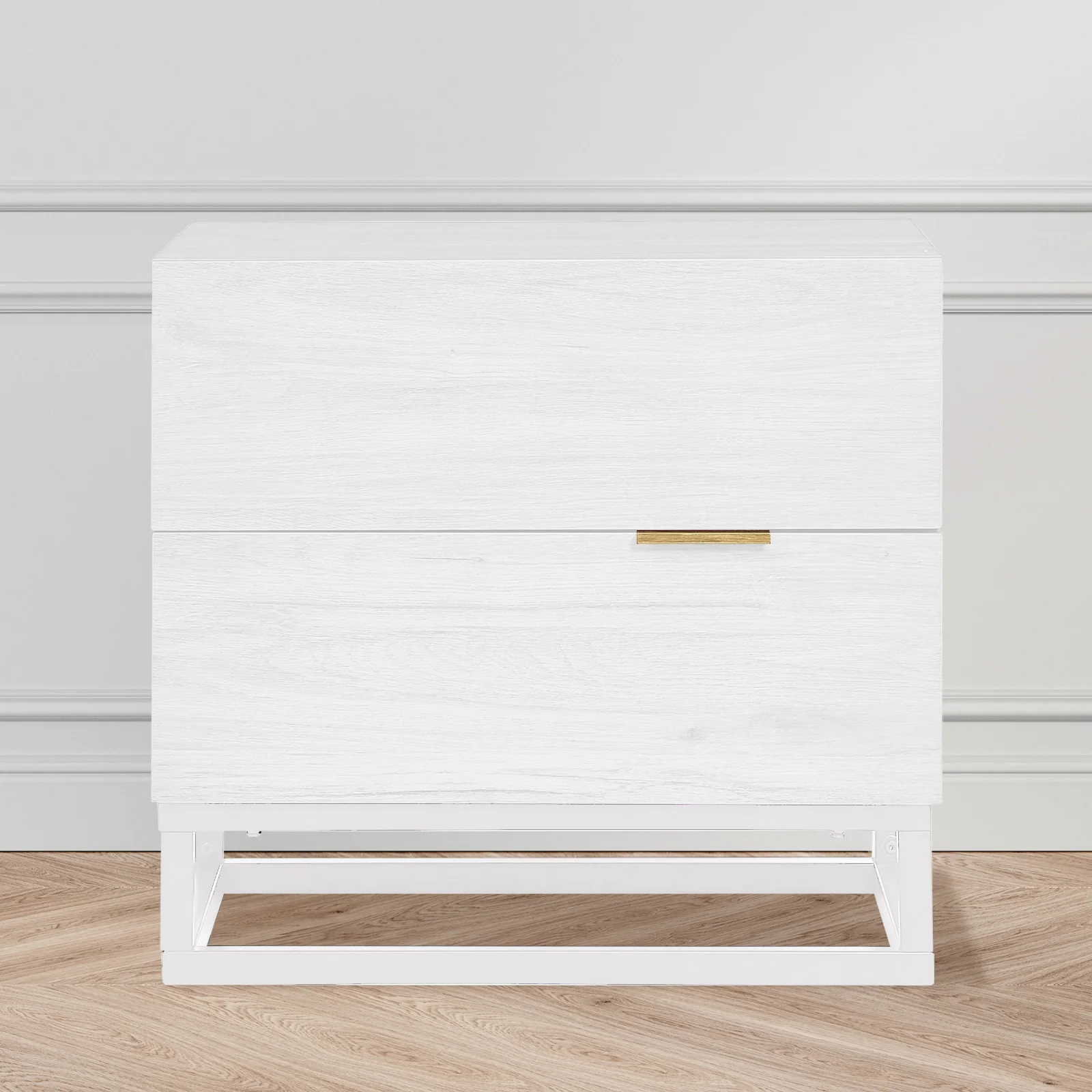 Manuel 2 Drawer Bedside Table in White - Image 4