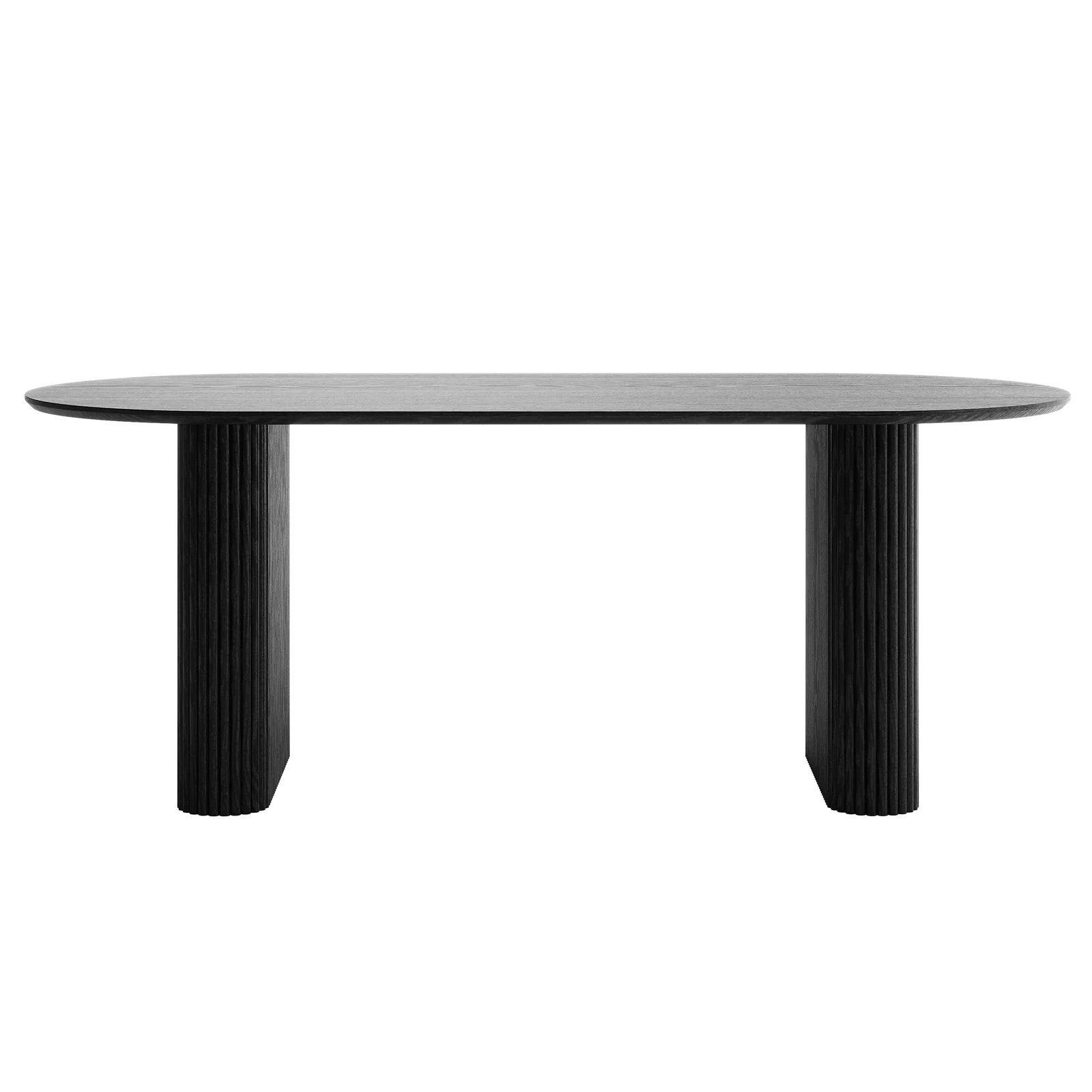 Marciana 6 Seater Fluted Pillar Dining Table in Black
