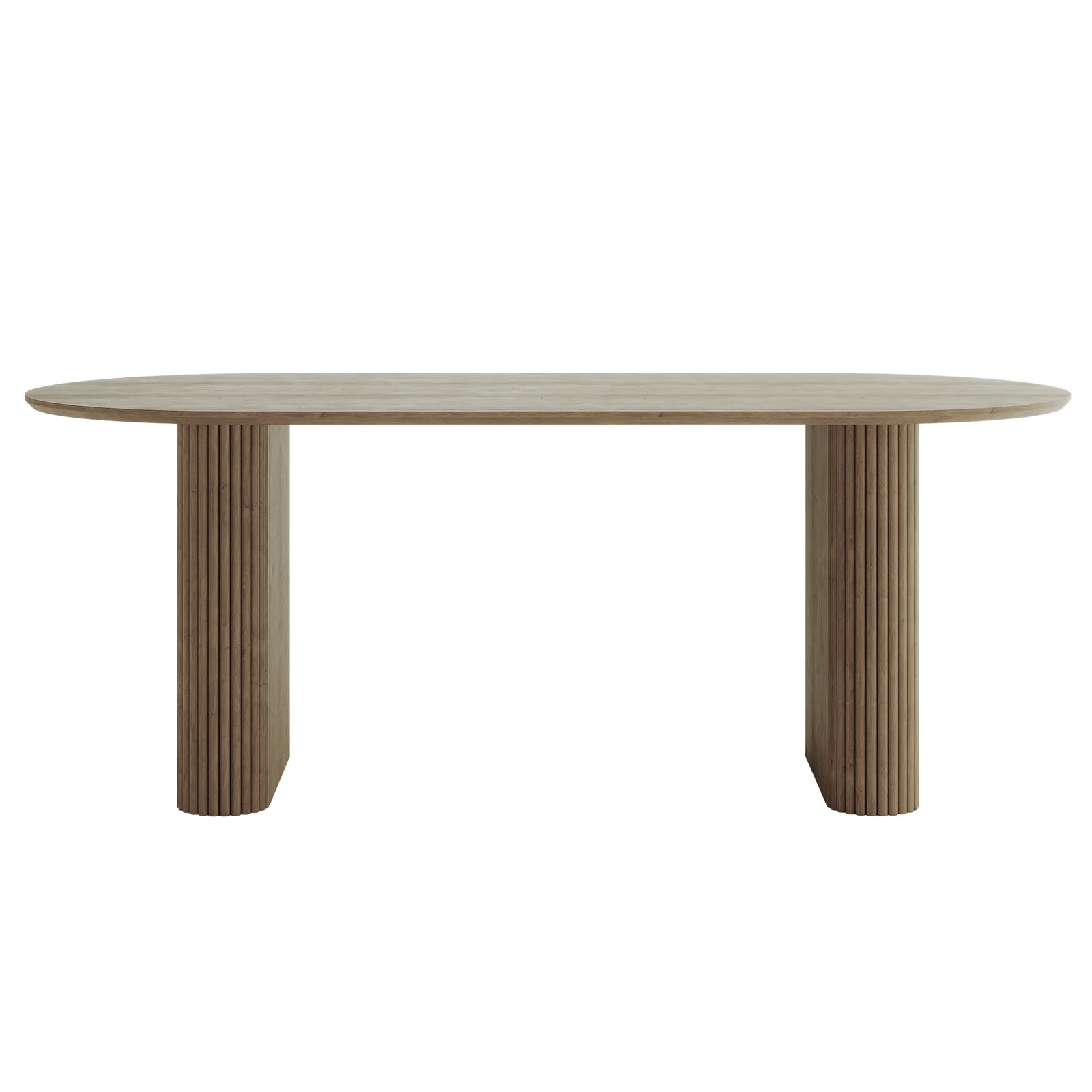 Marciana 6 Seater Fluted Pillar Dining Table in Natural