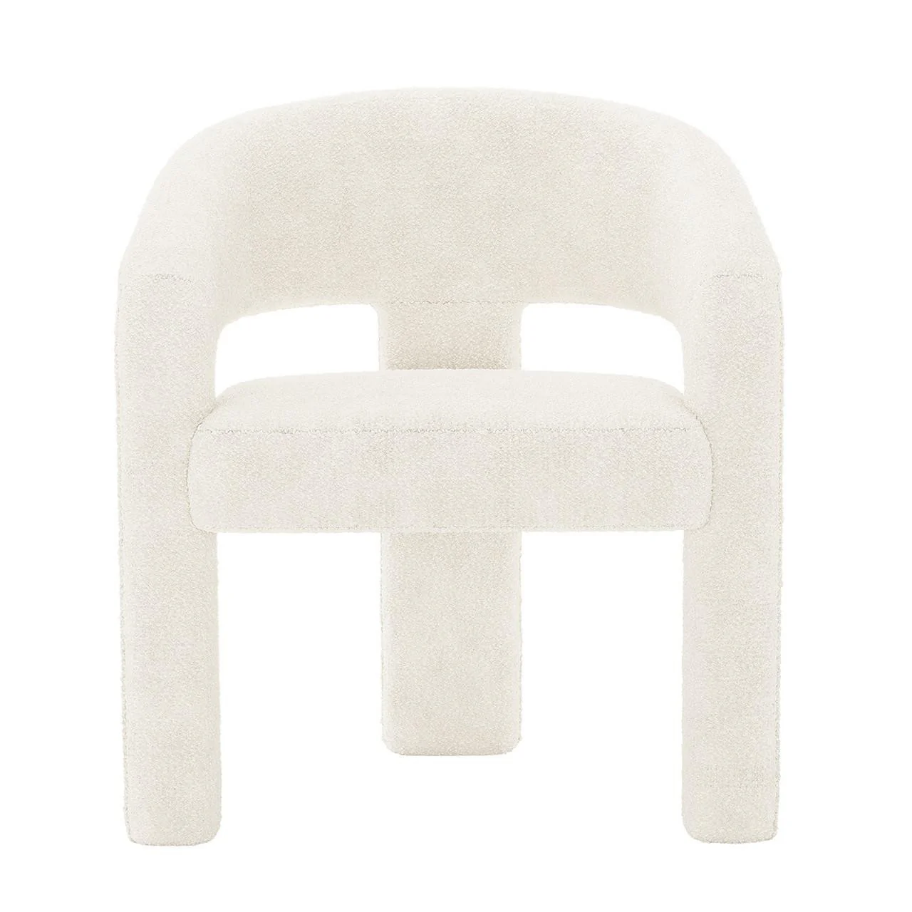 Mariah 3 Legged Boucle Accent Chair in Cream White - Image 4