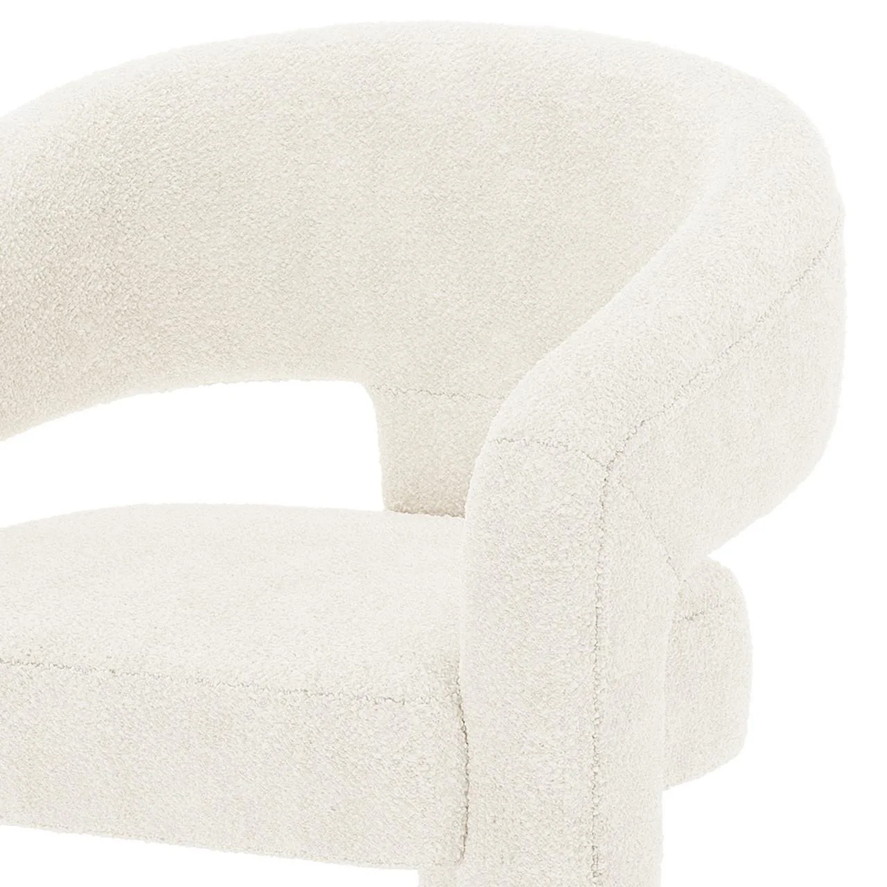 Mariah 3 Legged Boucle Accent Chair in Cream White - Image 7