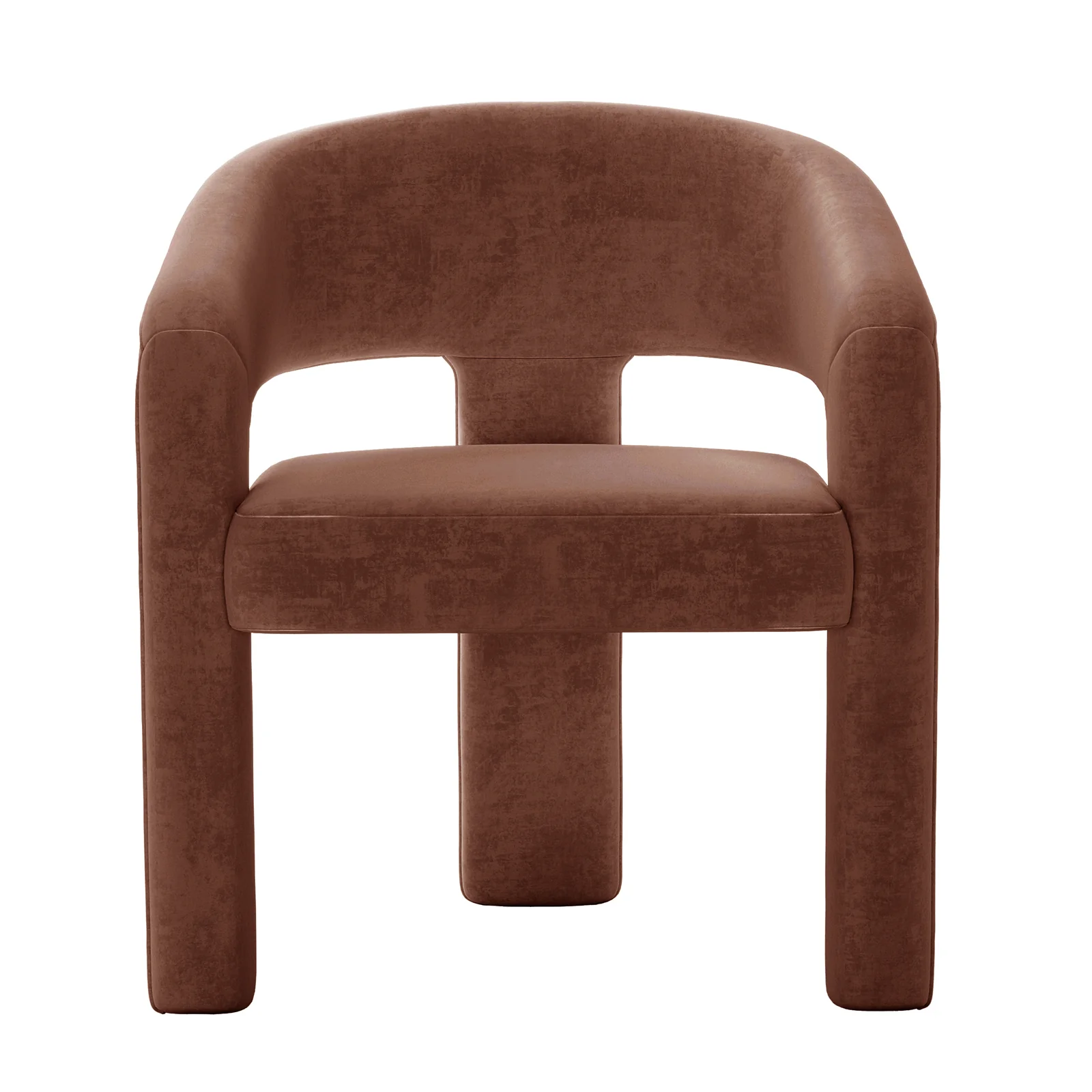 Mariah 3 Legged Velvet Accent Chair in Mocha Mousse - Image 4
