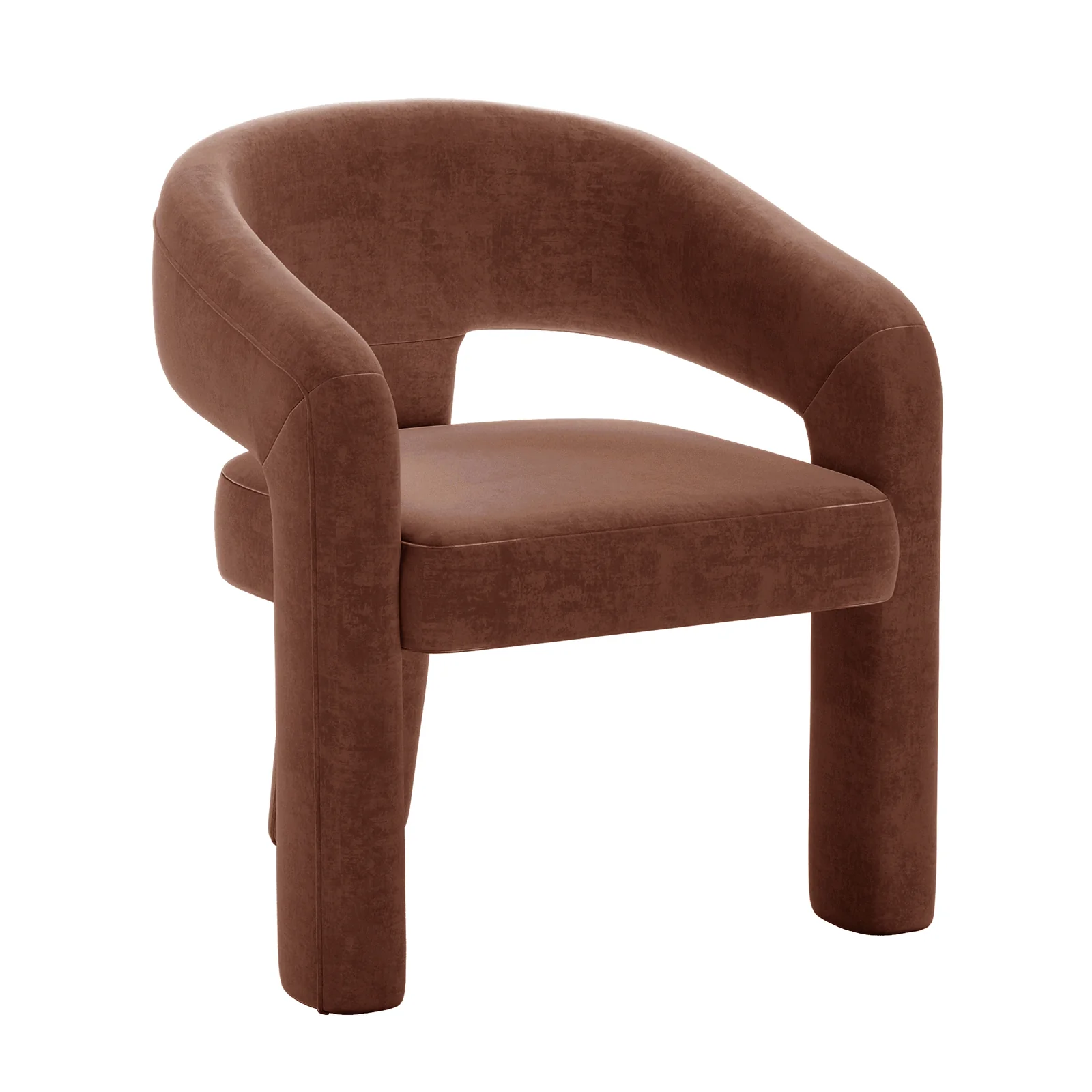 Mariah 3 Legged Velvet Accent Chair in Mocha Mousse - Image 5