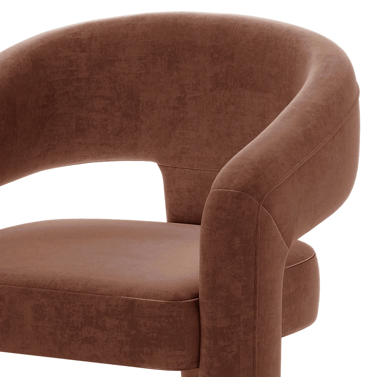 Mariah 3 Legged Velvet Accent Chair in Mocha Mousse - Image 7