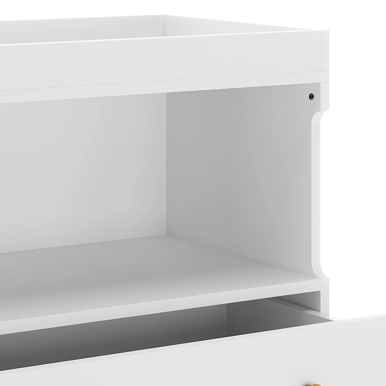 Mariella Solid Pine Baby Change Table with Storage in White - Image 7