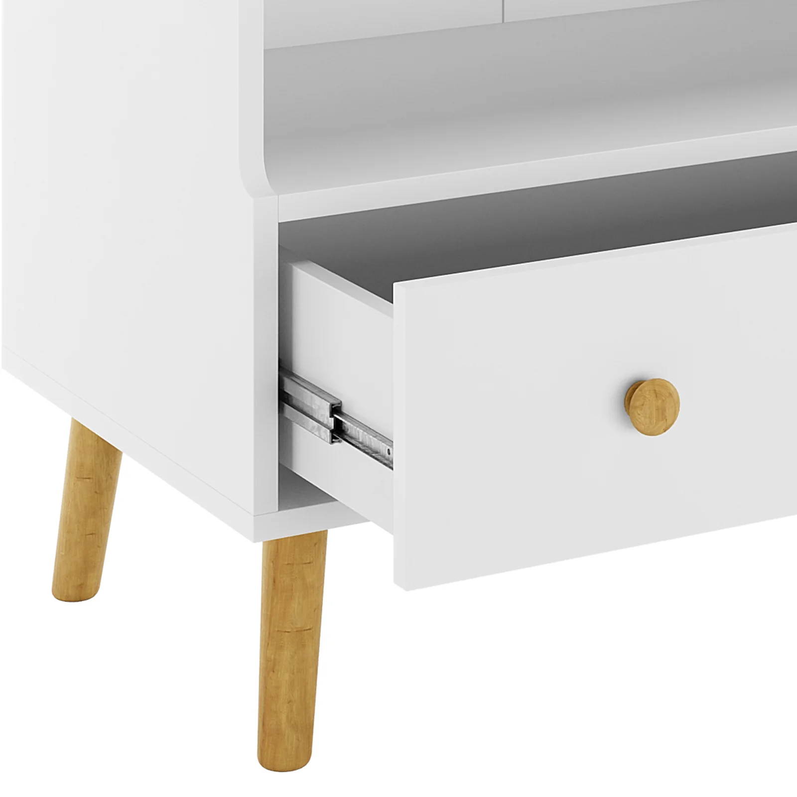 Mariella Solid Pine Baby Change Table with Storage in White - Image 8