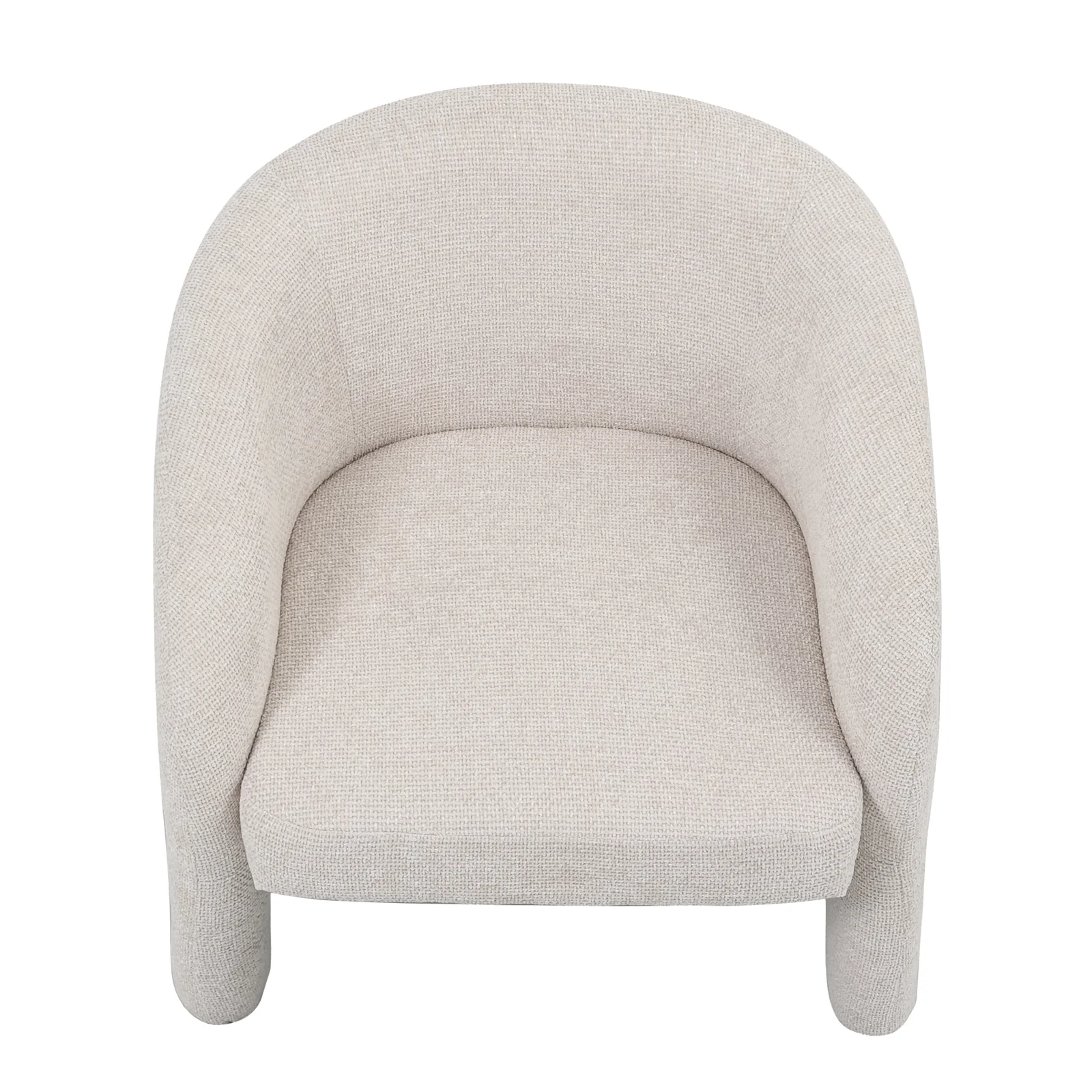 Marlona Curved Linen Chenille Accent Chair in Beige - Image 5