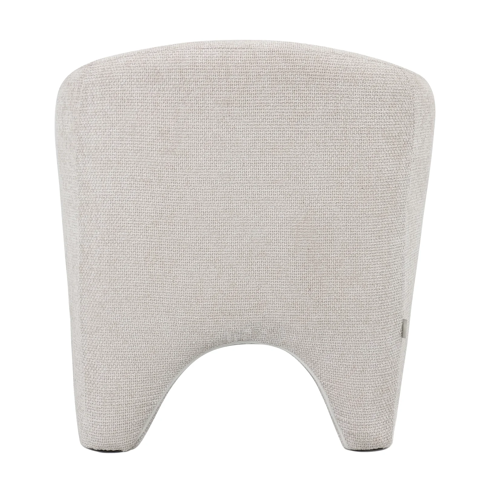 Marlona Curved Linen Chenille Accent Chair in Beige - Image 6