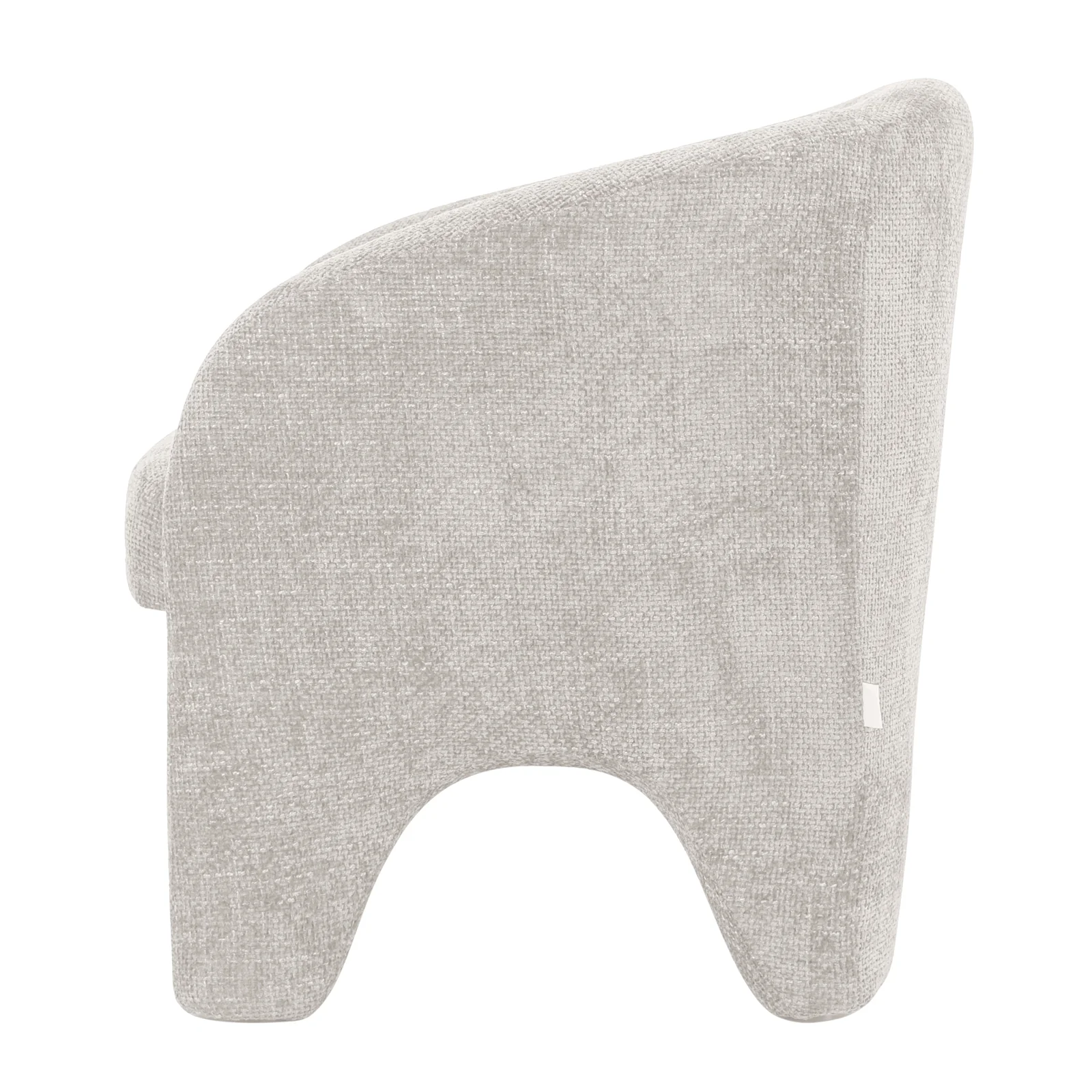 Marlona Curved Linen Chenille Accent Chair in Beige - Image 7