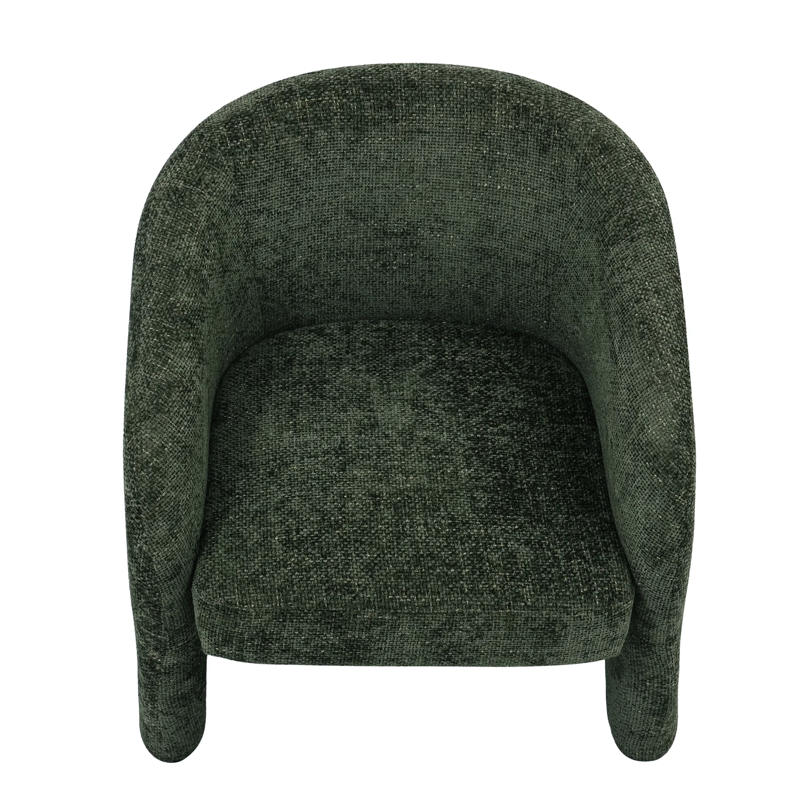 Marlona Curved Linen Chenille Accent Chair in Olive - Image 5