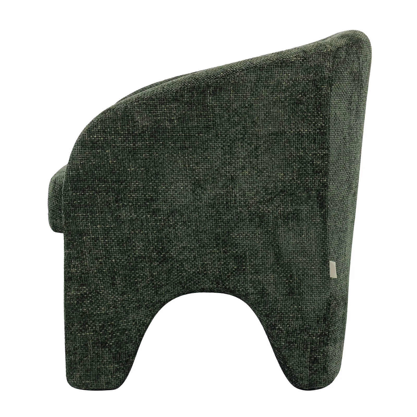 Marlona Curved Linen Chenille Accent Chair in Olive - Image 7
