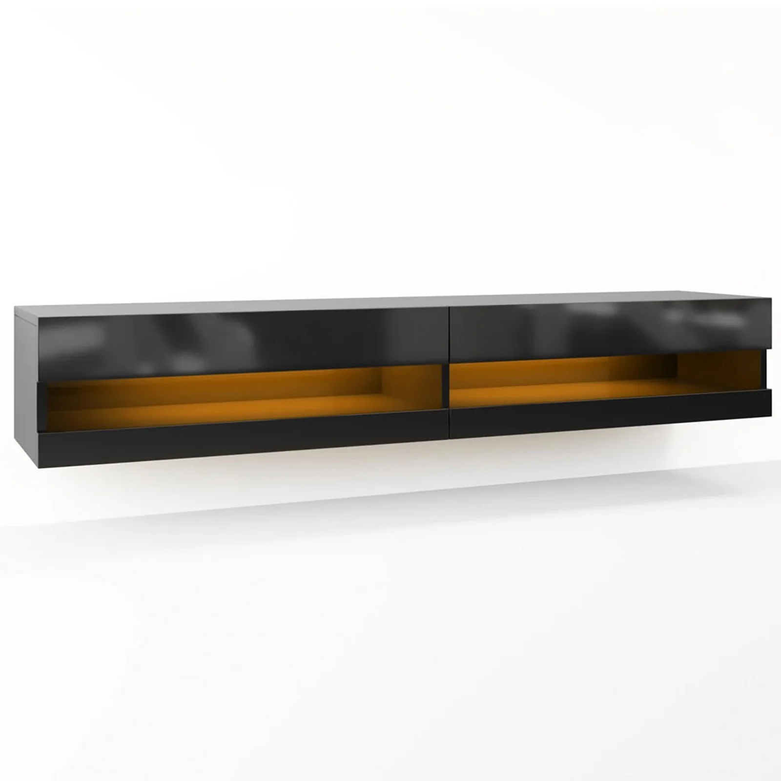 Marshall 180cm Floating LED TV Unit with Storage in Black - Image 4