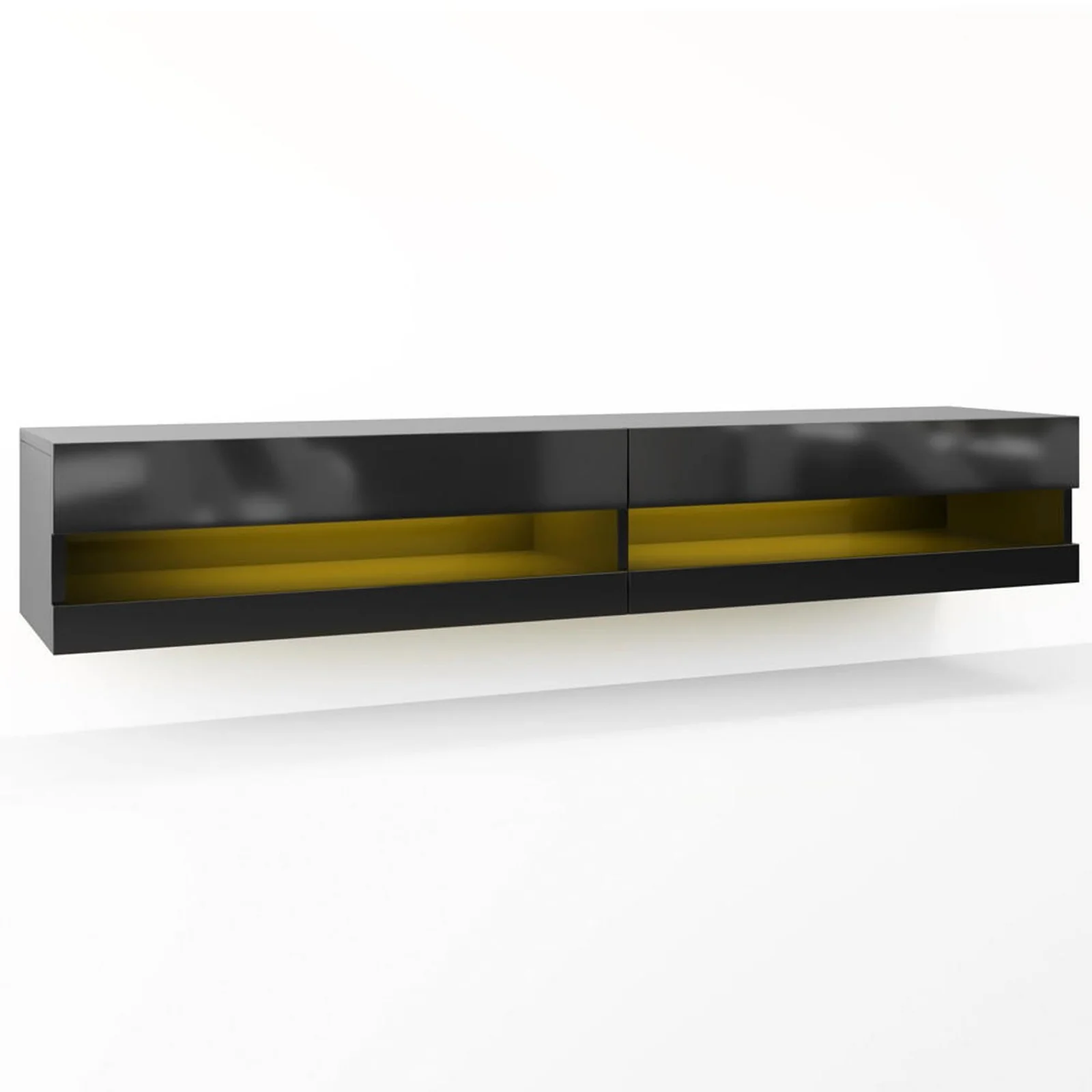 Marshall 180cm Floating LED TV Unit with Storage in Black - Image 6