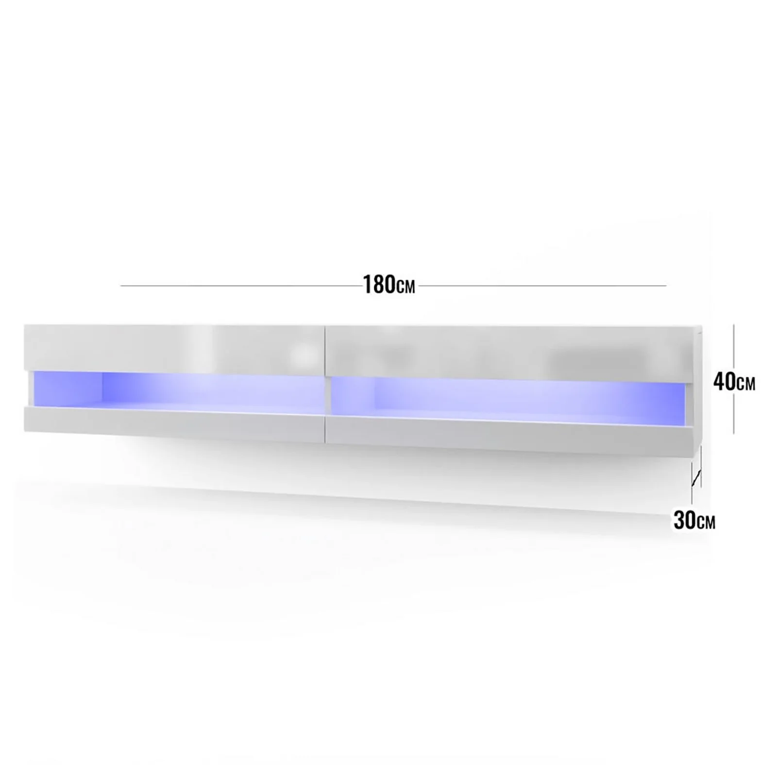 Marshall 180cm Floating LED TV Unit with Storage in White - Image 14