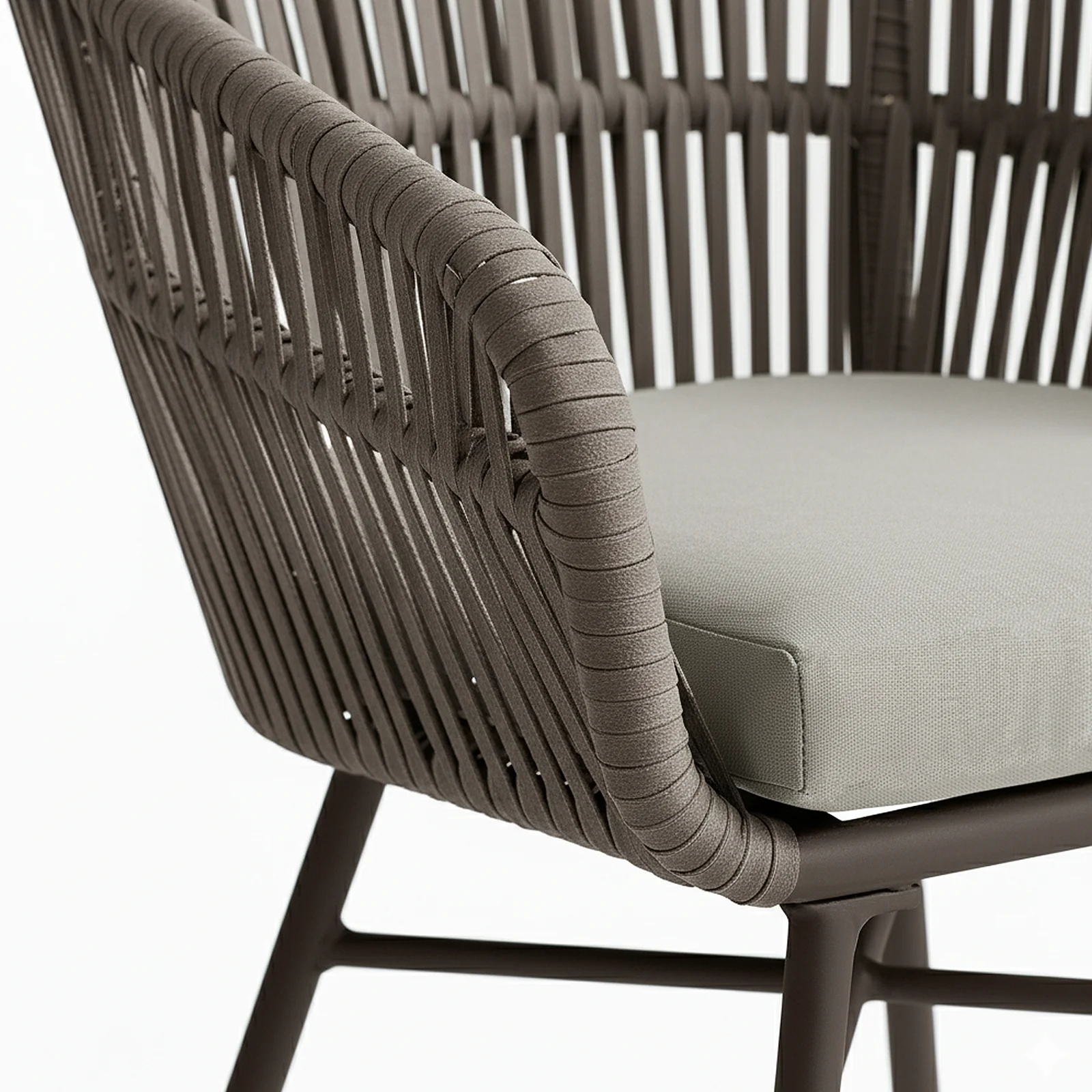 Marula Rope Outdoor Dining Chairs in Brown Set of 4 - Image 3